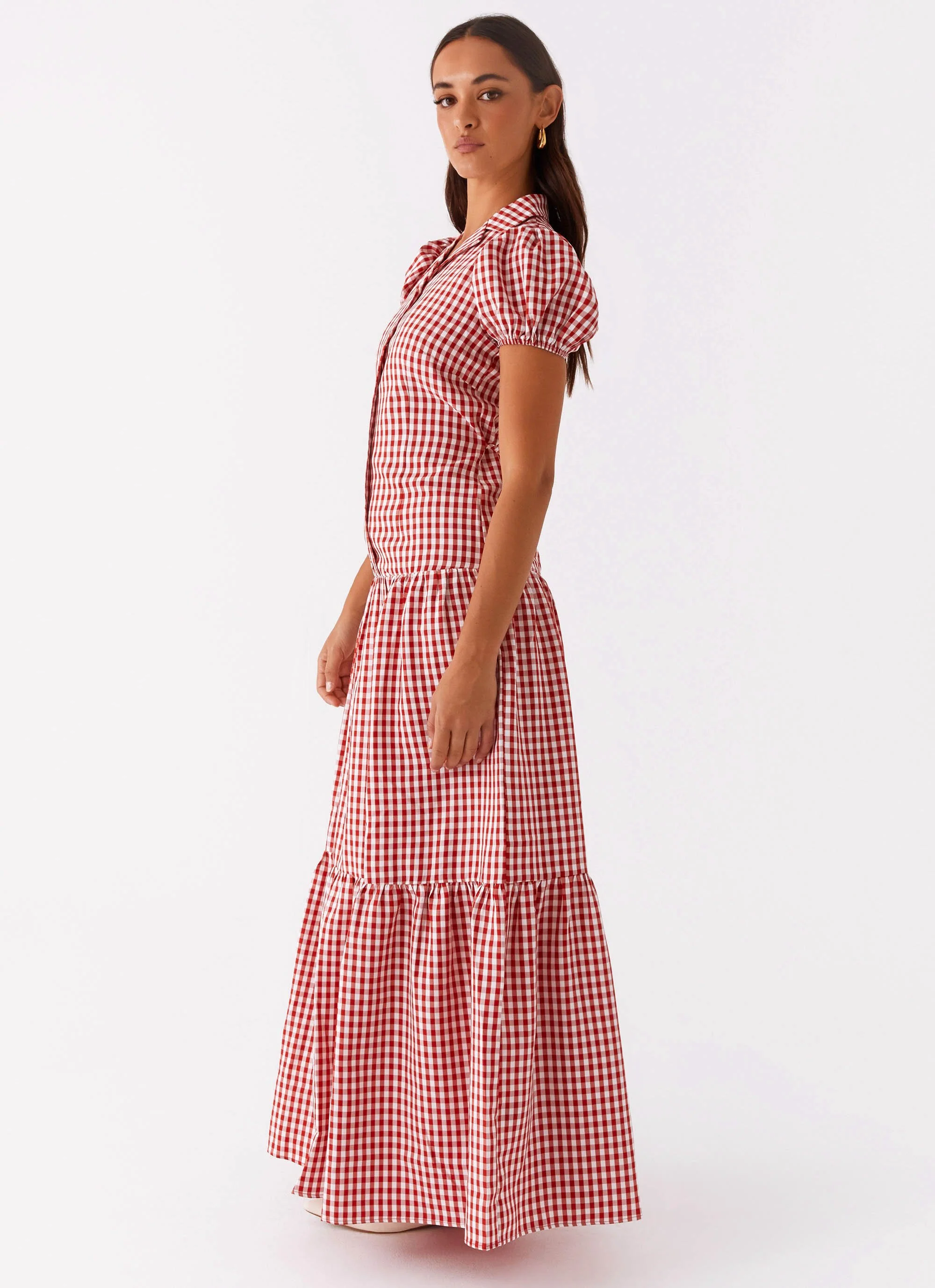 Verity Maxi Dress - Red Gingham - Image 2