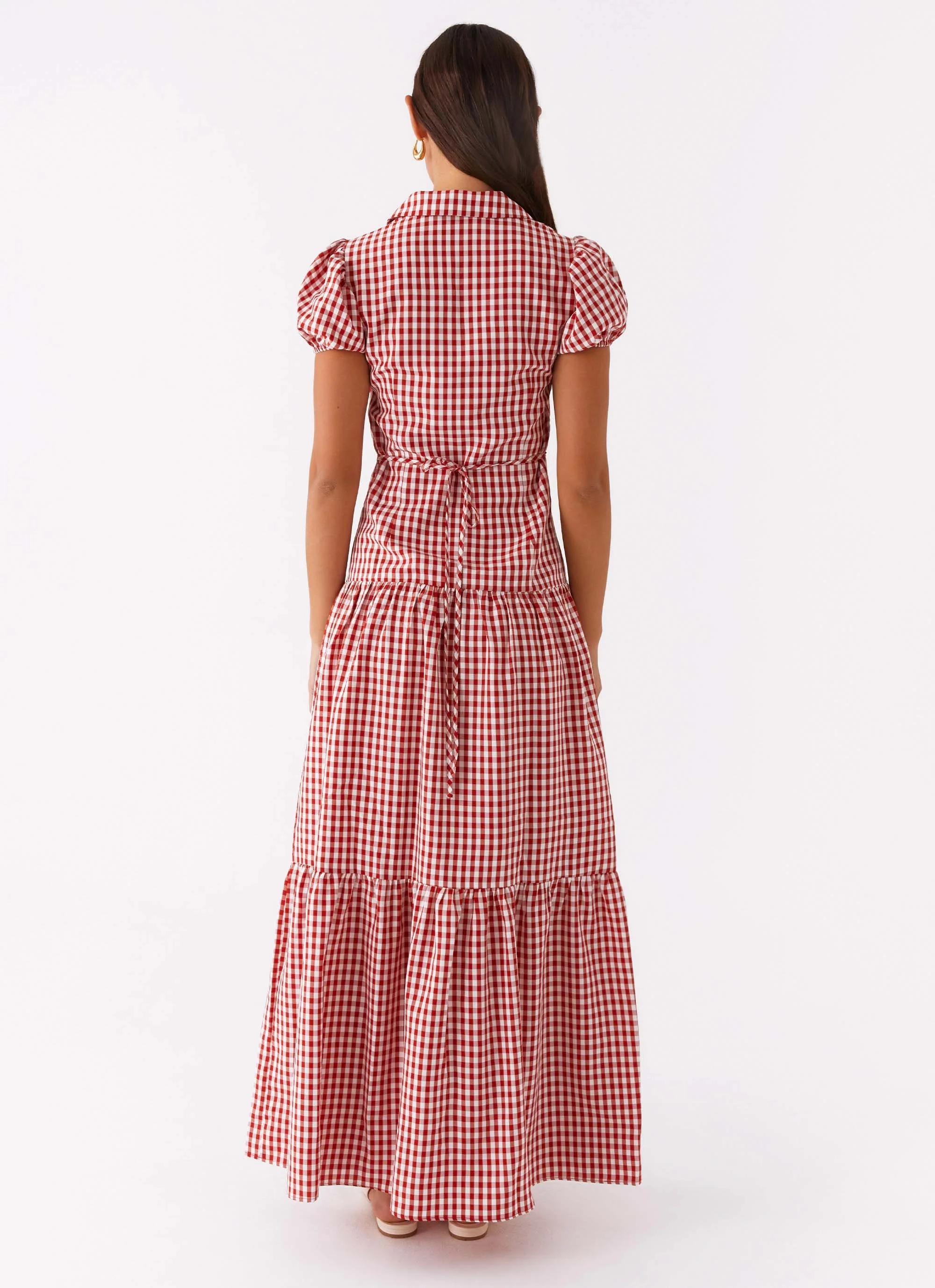 Verity Maxi Dress - Red Gingham - Image 3
