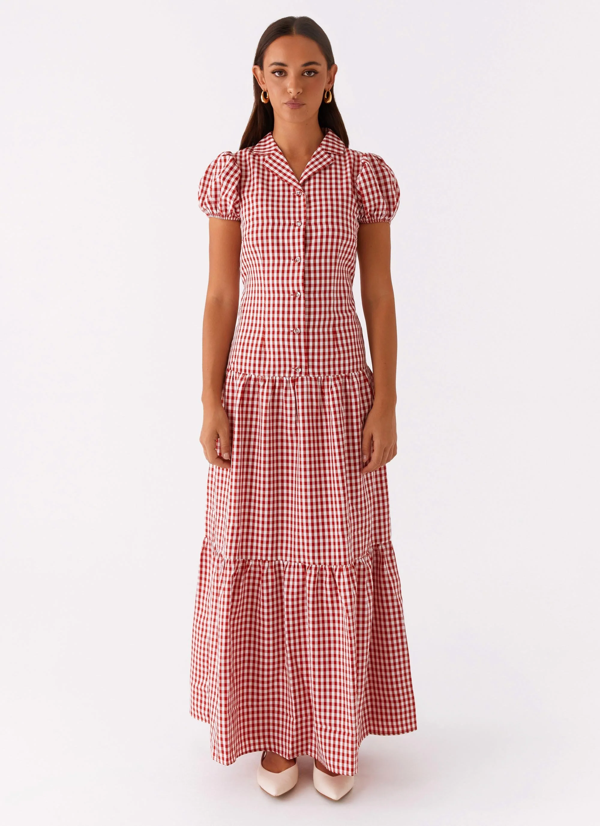 Verity Maxi Dress - Red Gingham - Image 6