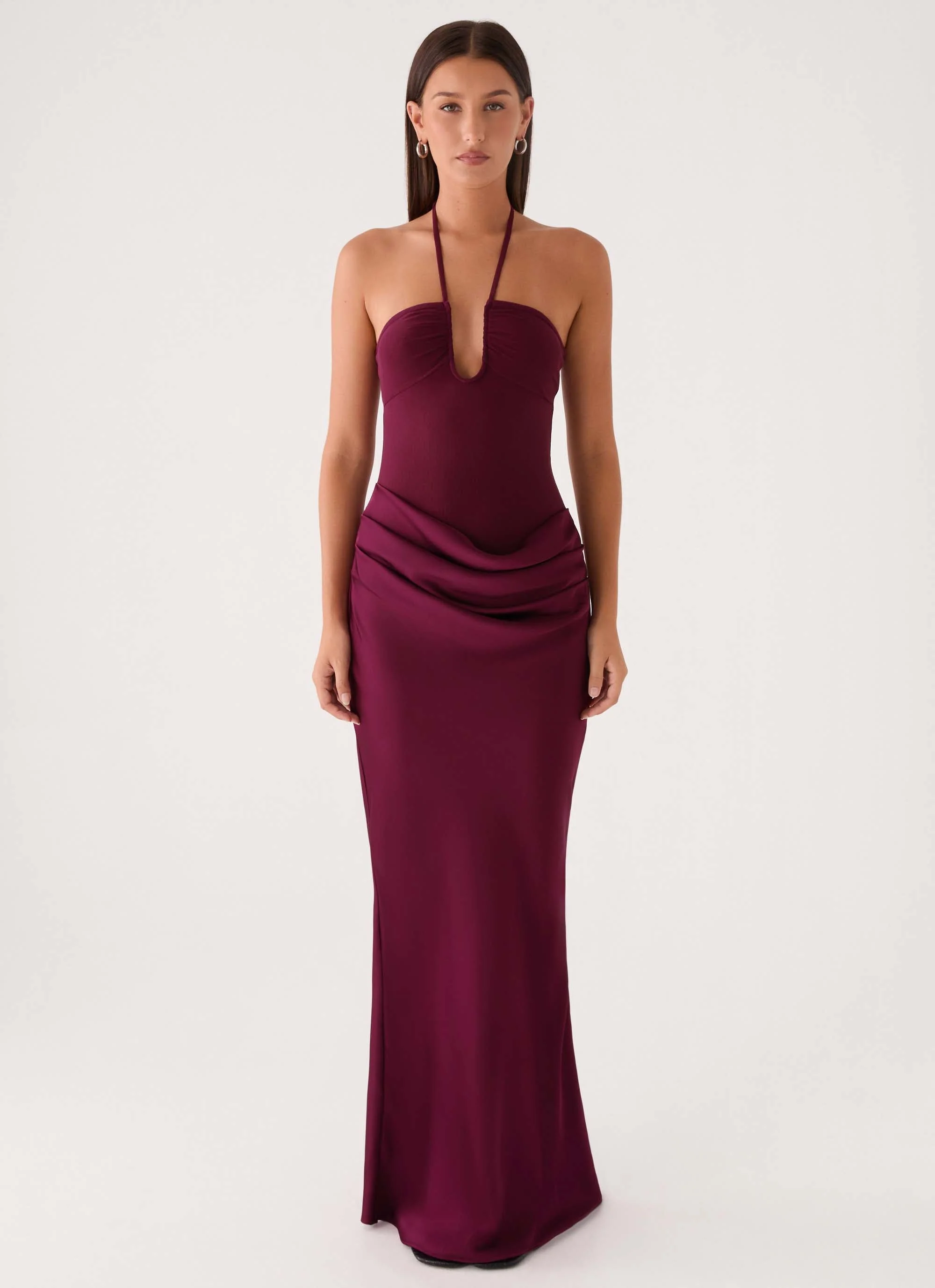 Verner Halter Maxi Dress - Plum - Image 8