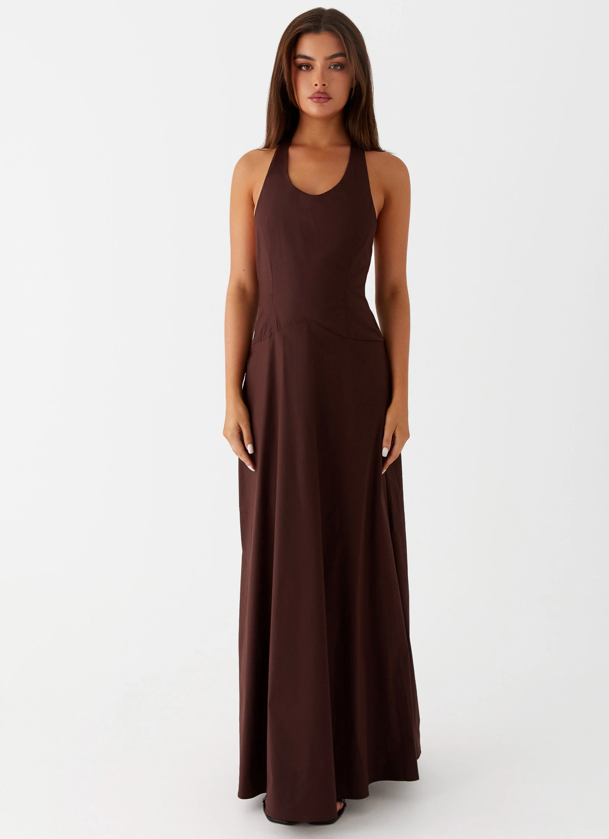 Vestige Maxi Dress - Chocolate - Image 2