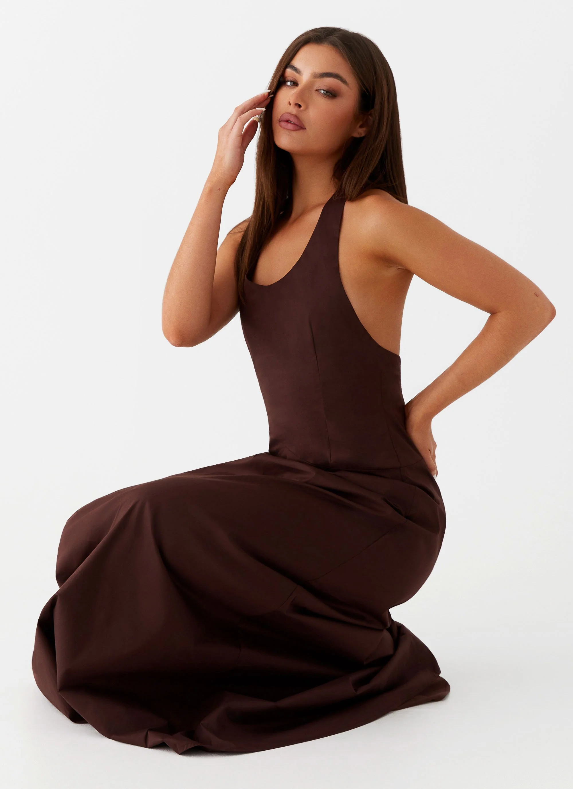 Vestige Maxi Dress - Chocolate - Image 6