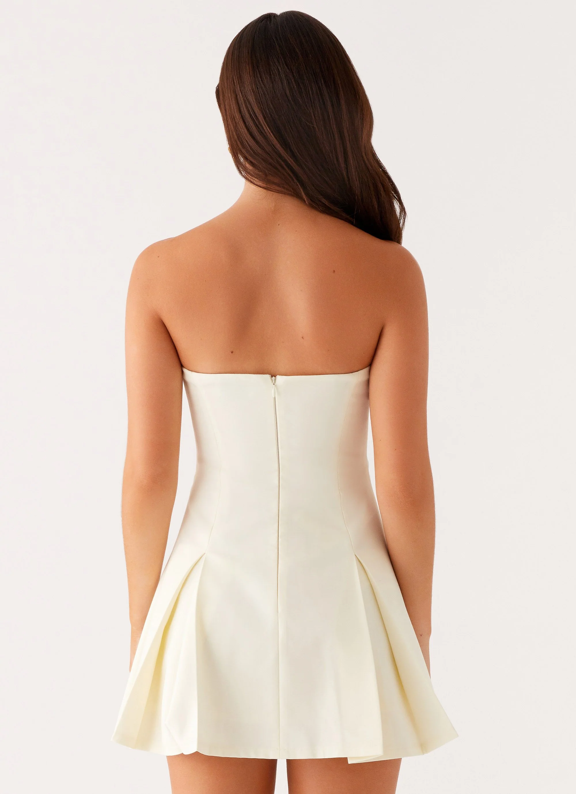 Victoria Strapless Mini Dress - Butter - Image 4