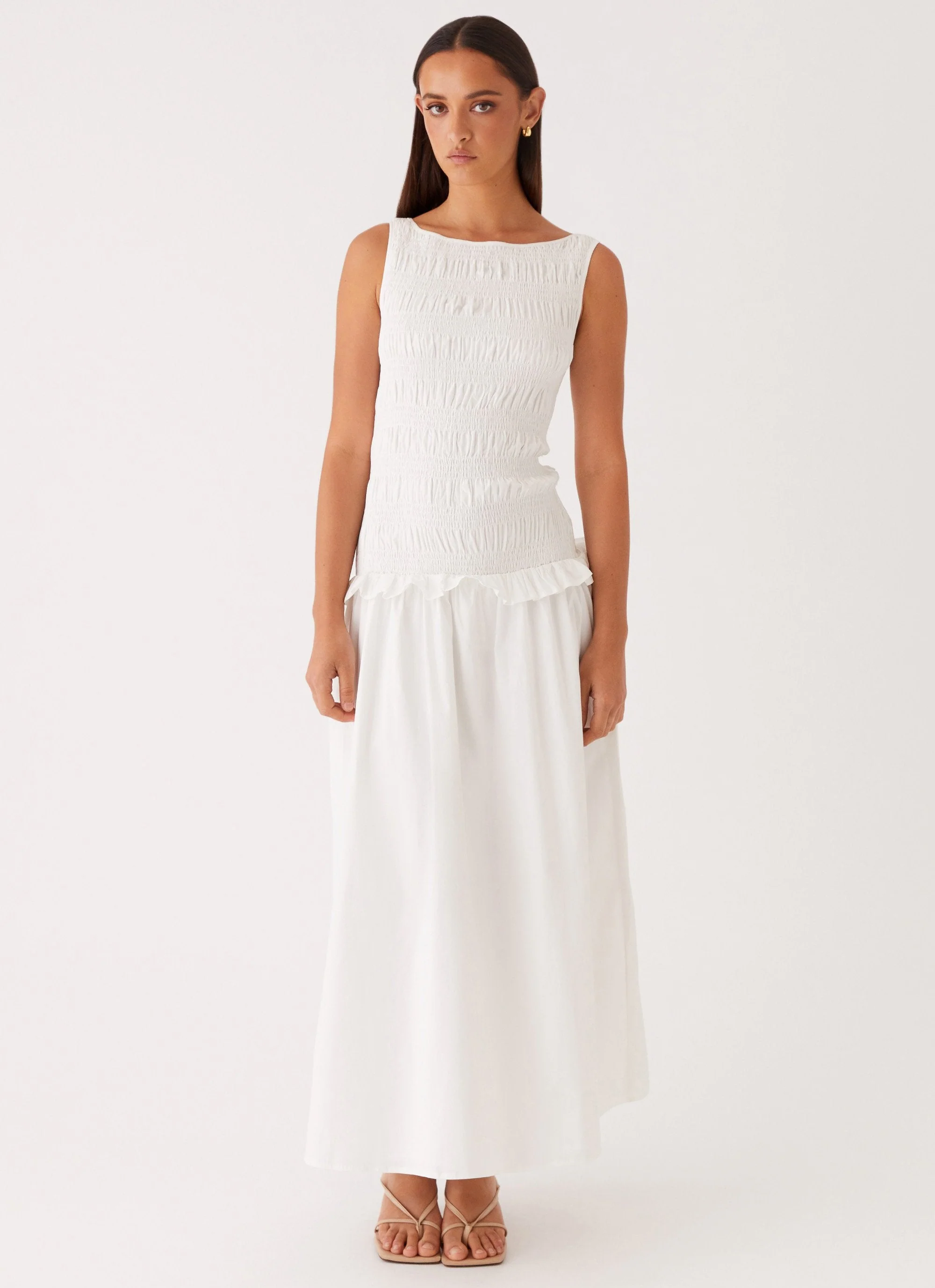 Vienna Anna Ruffle Maxi Dress - Ivory - Image 6