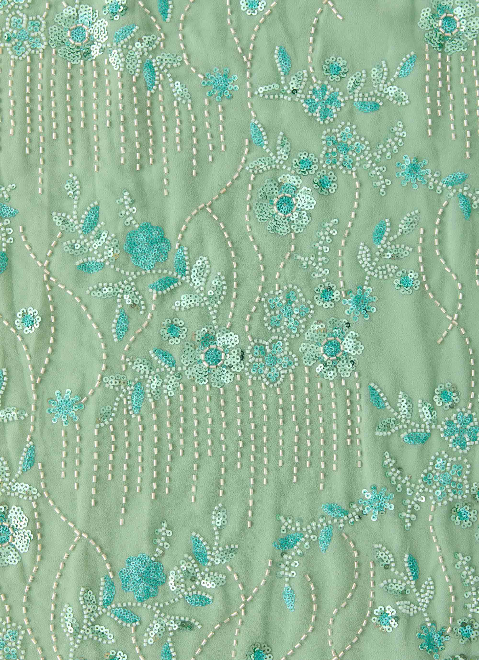 Vietta Sequin Cami Maxi Dress - Mint - Image 8