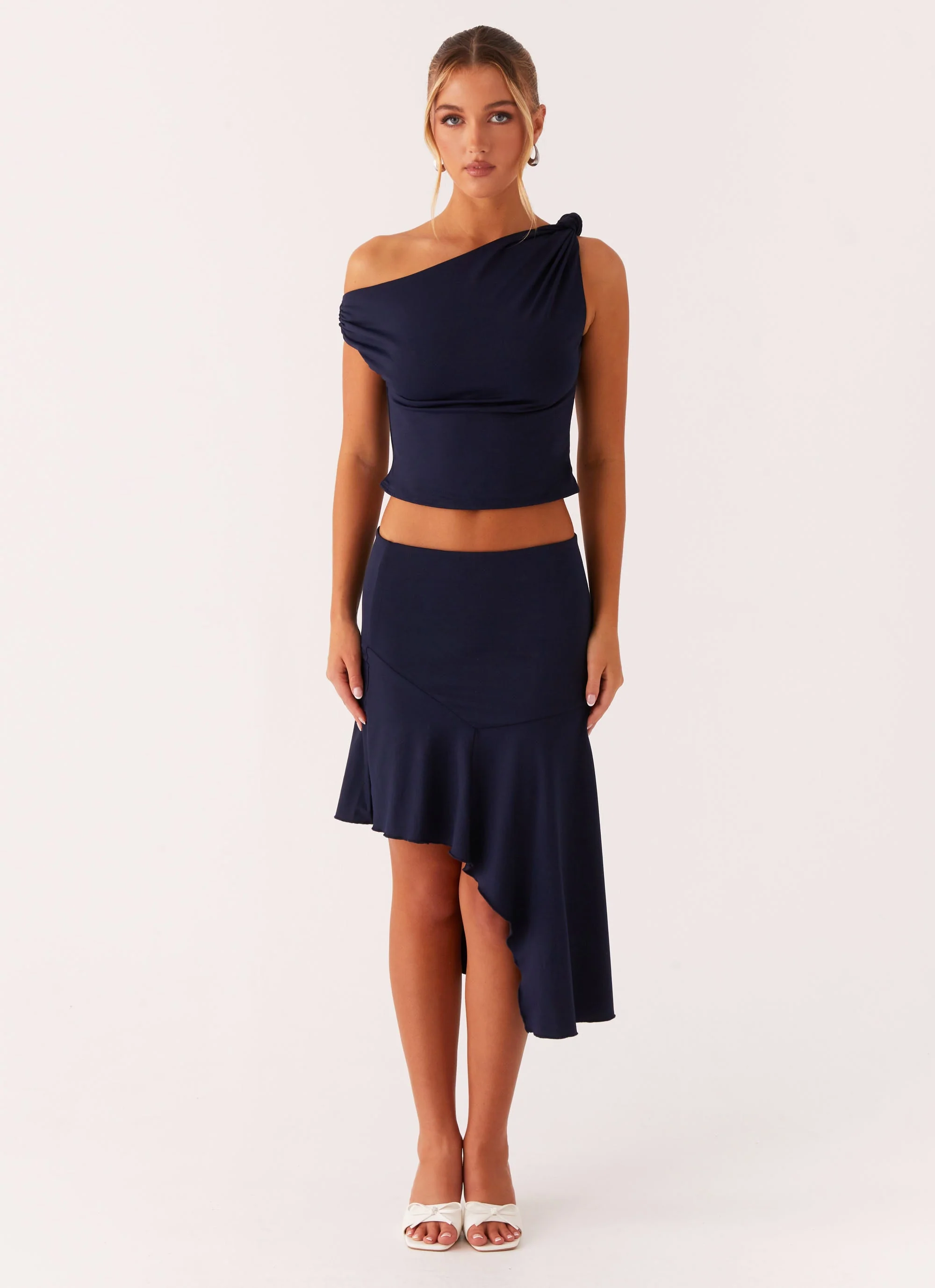 Viola Midi Skirt - Navy - Image 2