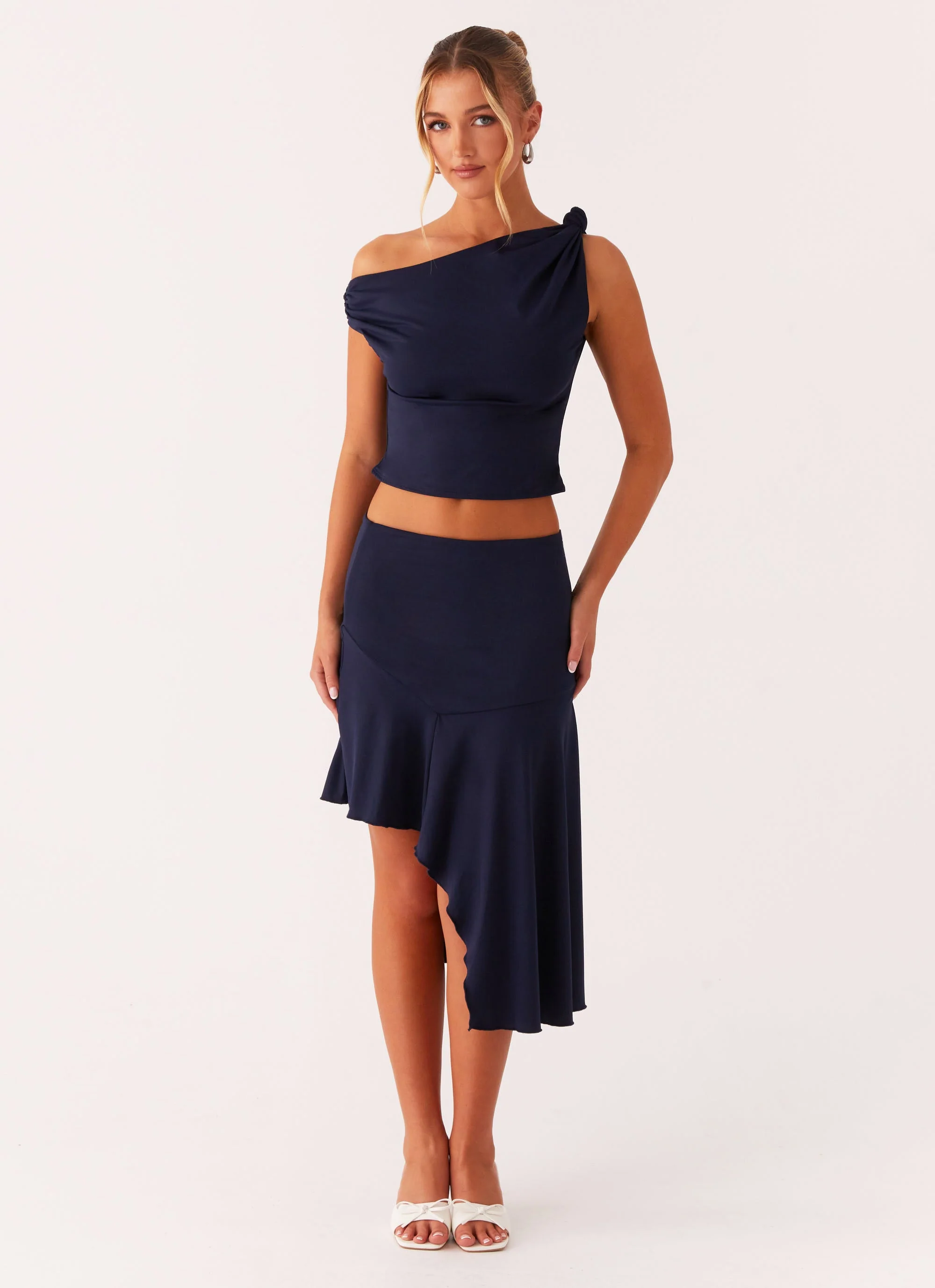 Viola Midi Skirt - Navy - Image 3