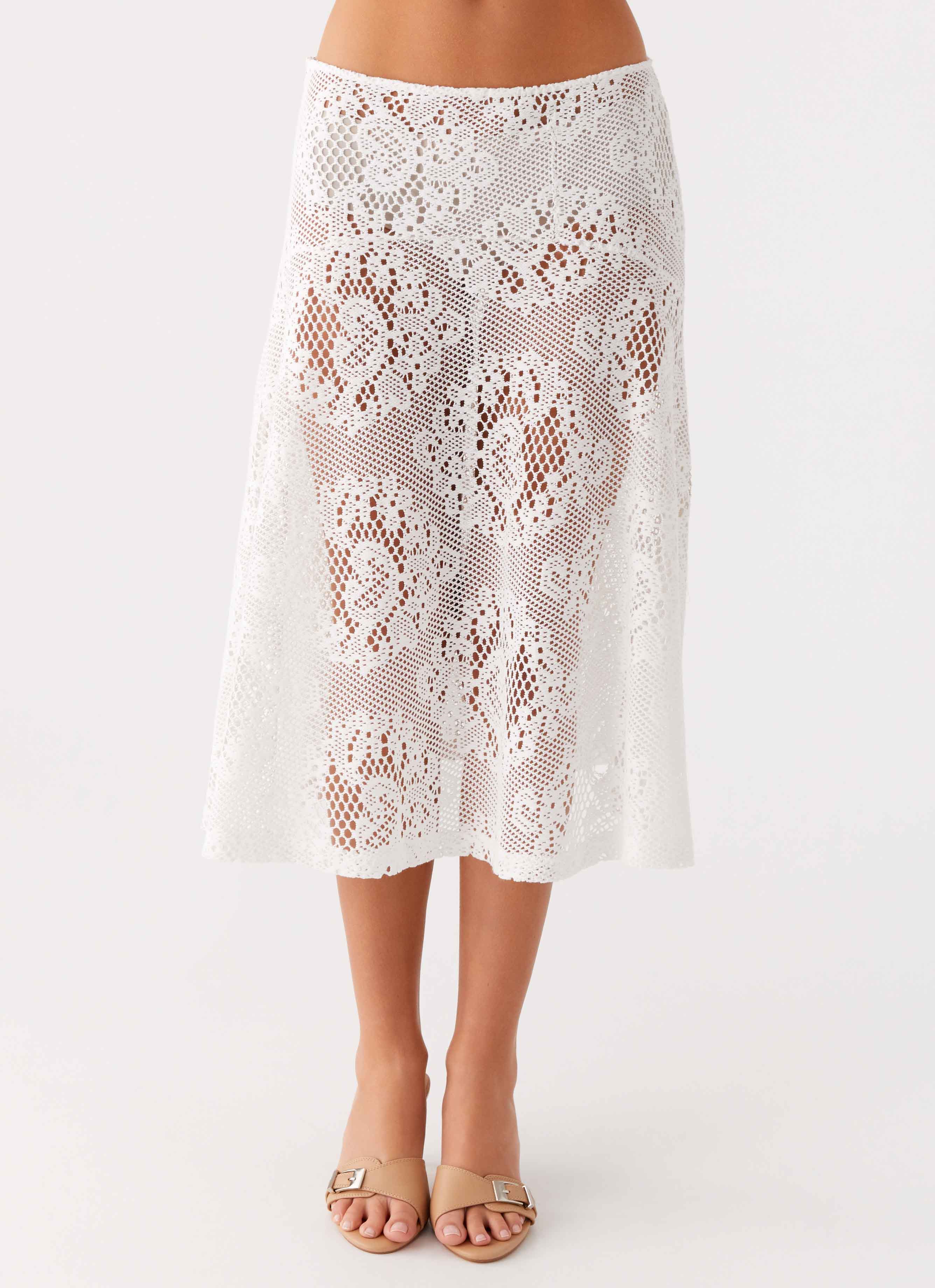 Virelle Lace Midi Skirt - Ivory - Image 2