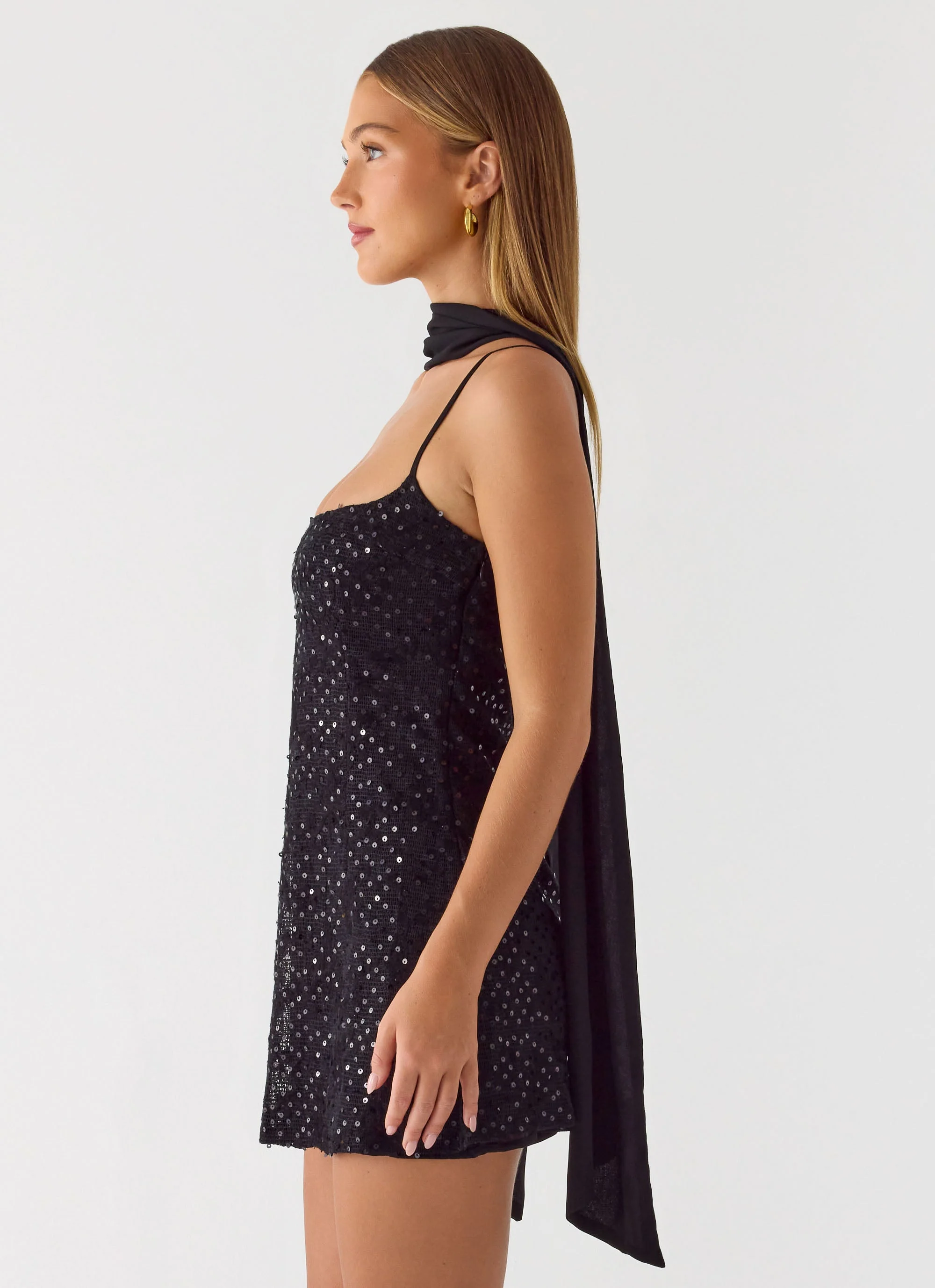 Vision Sequin Mini Dress - Black - Image 3