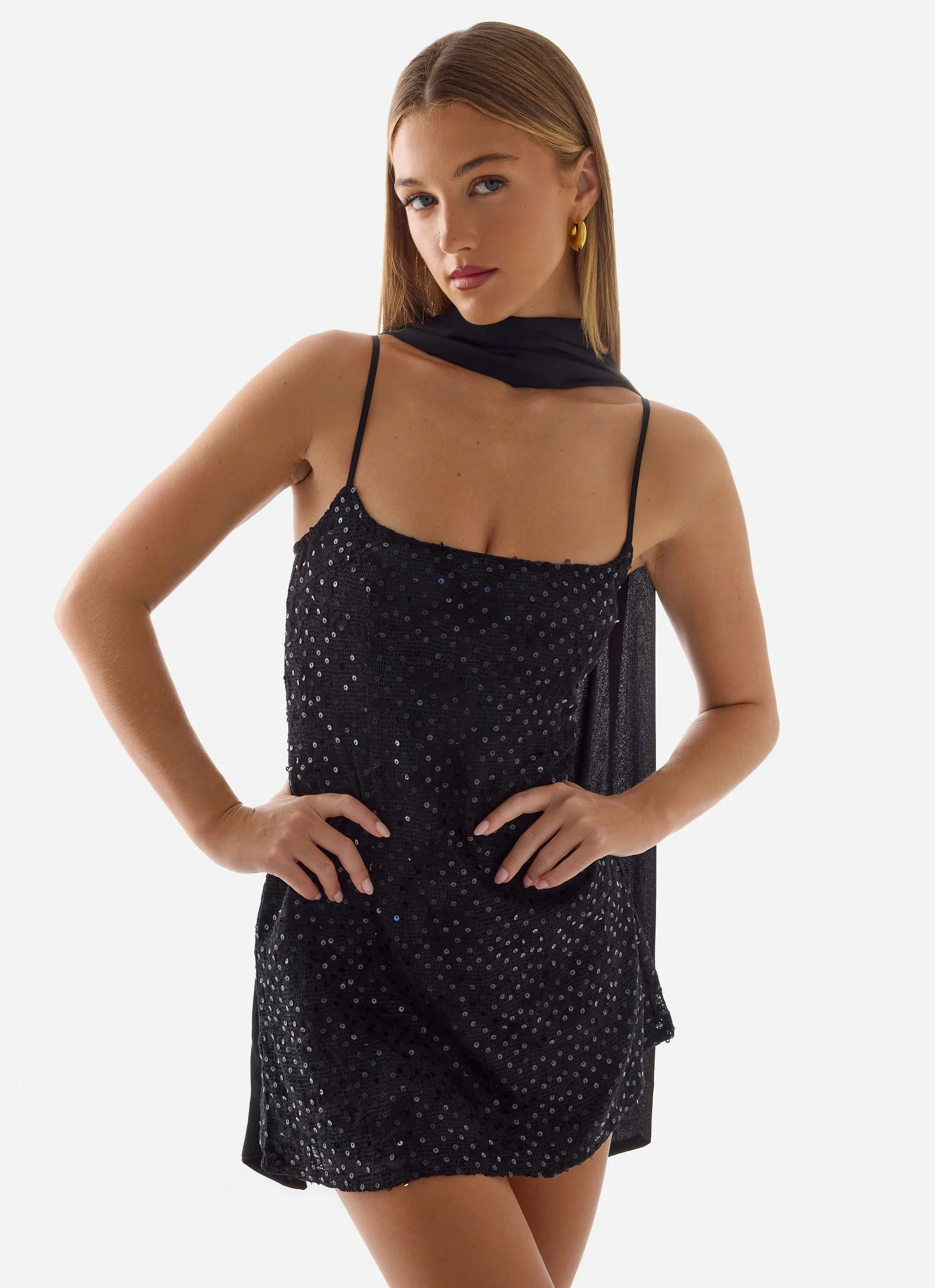 Vision Sequin Mini Dress - Black - Image 5