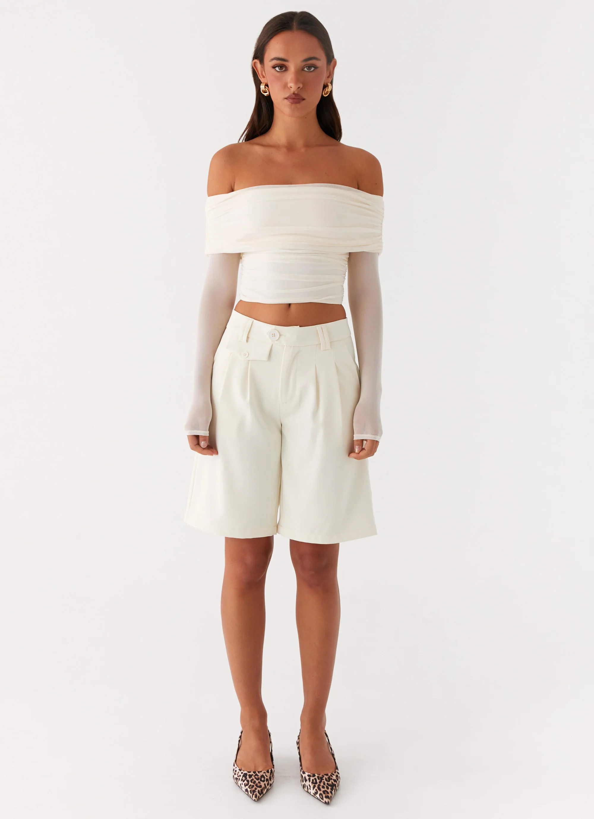 Vivianne Off Shoulder Top - Ivory - Image 2