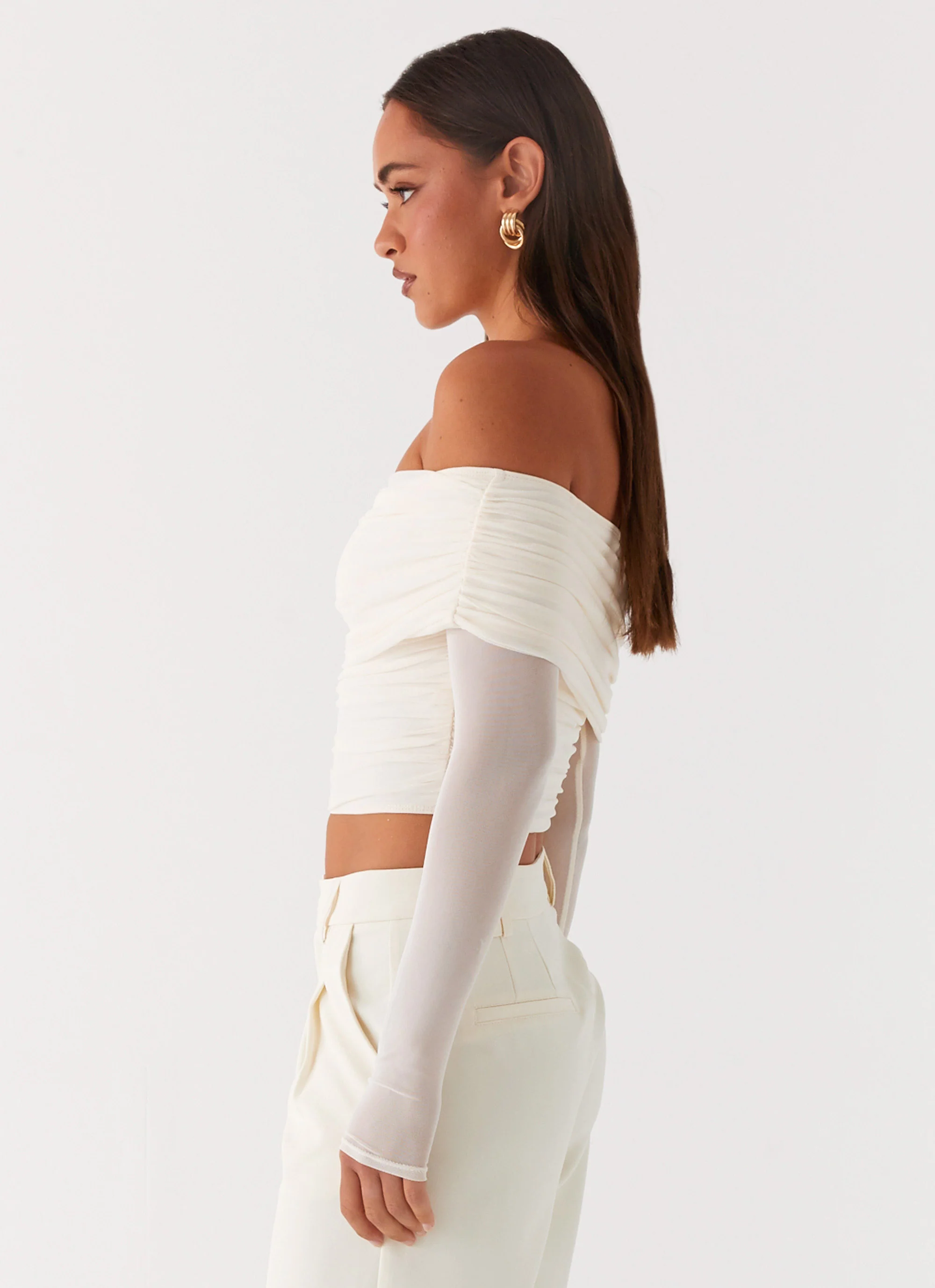 Vivianne Off Shoulder Top - Ivory - Image 3