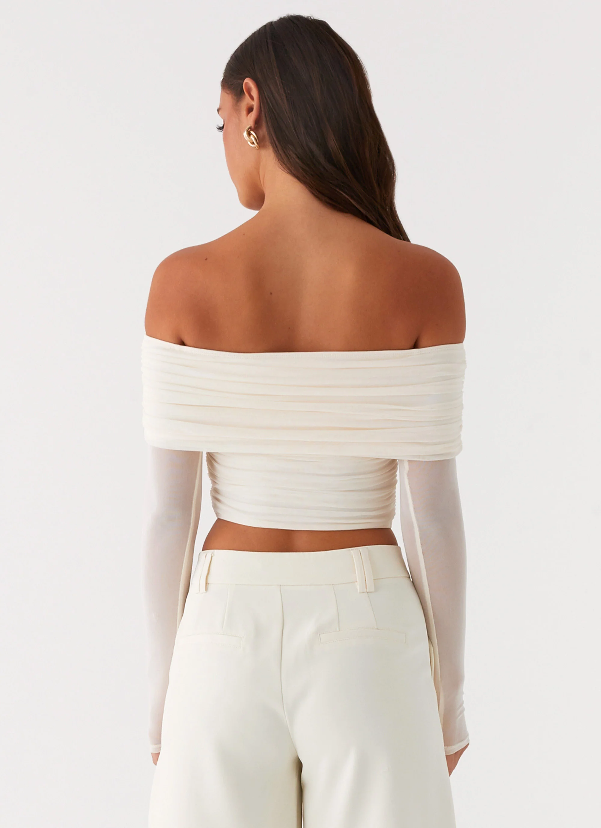 Vivianne Off Shoulder Top - Ivory - Image 4