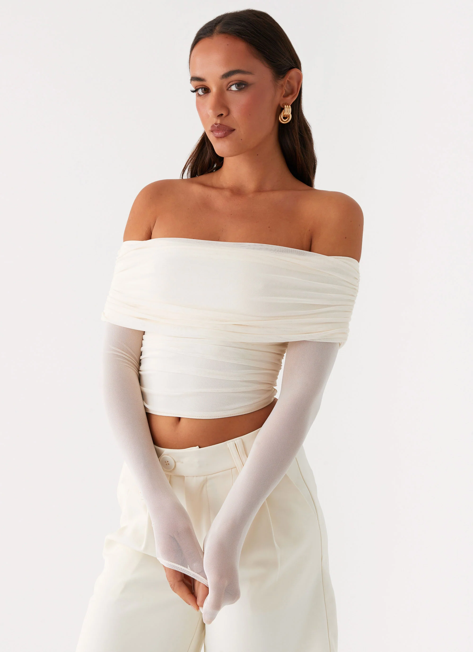 Vivianne Off Shoulder Top - Ivory - Image 5