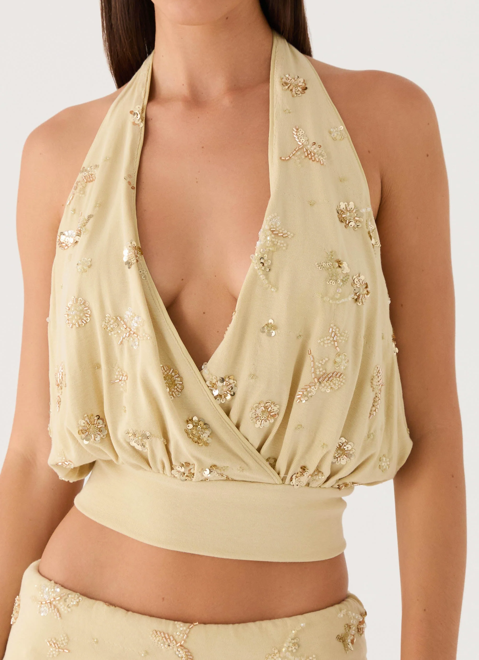 Vivienne Halter Top - Pale Olive - Image 5