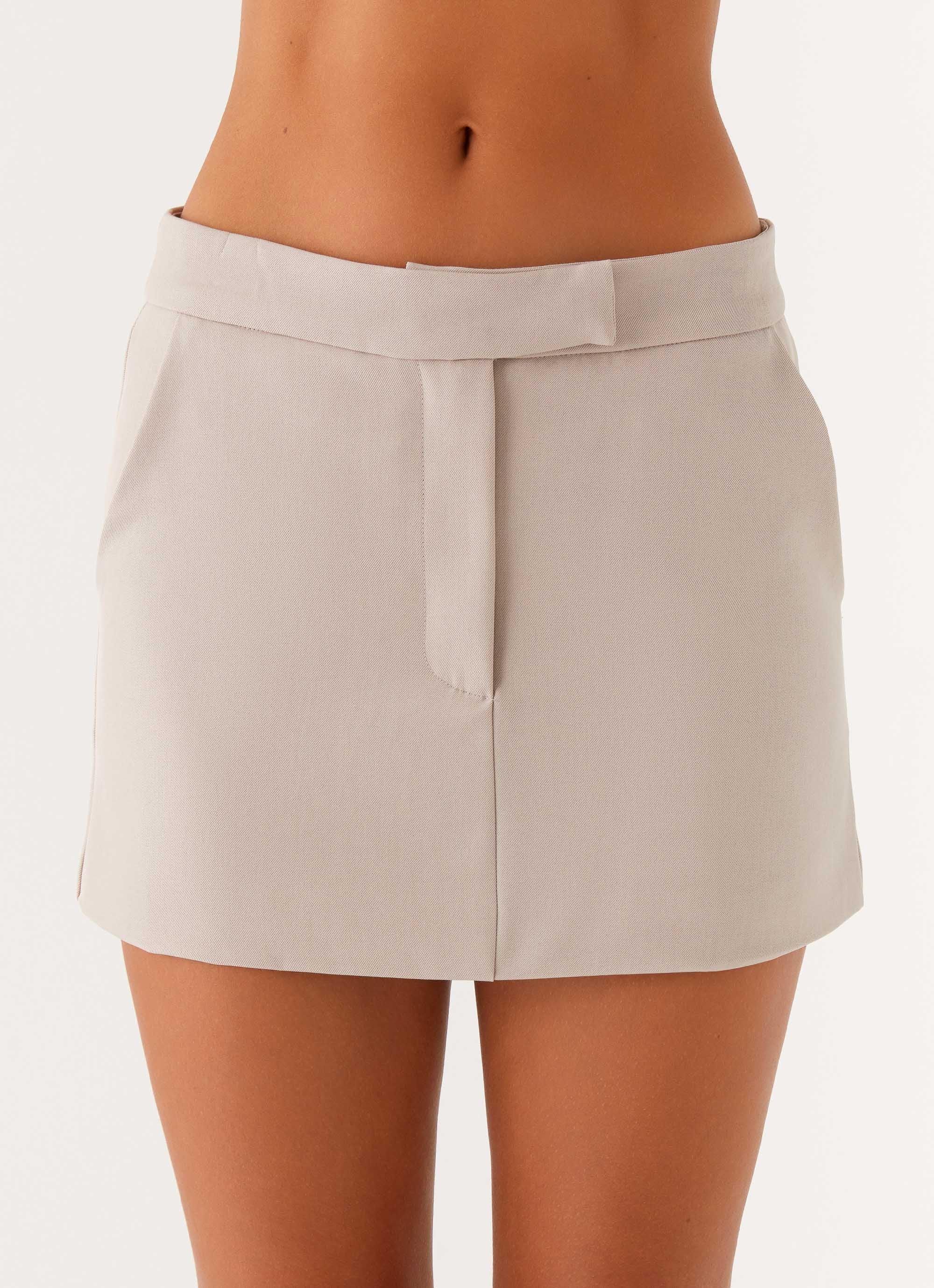 Vogue Low Rise Mini Skirt - Pebble - Image 3