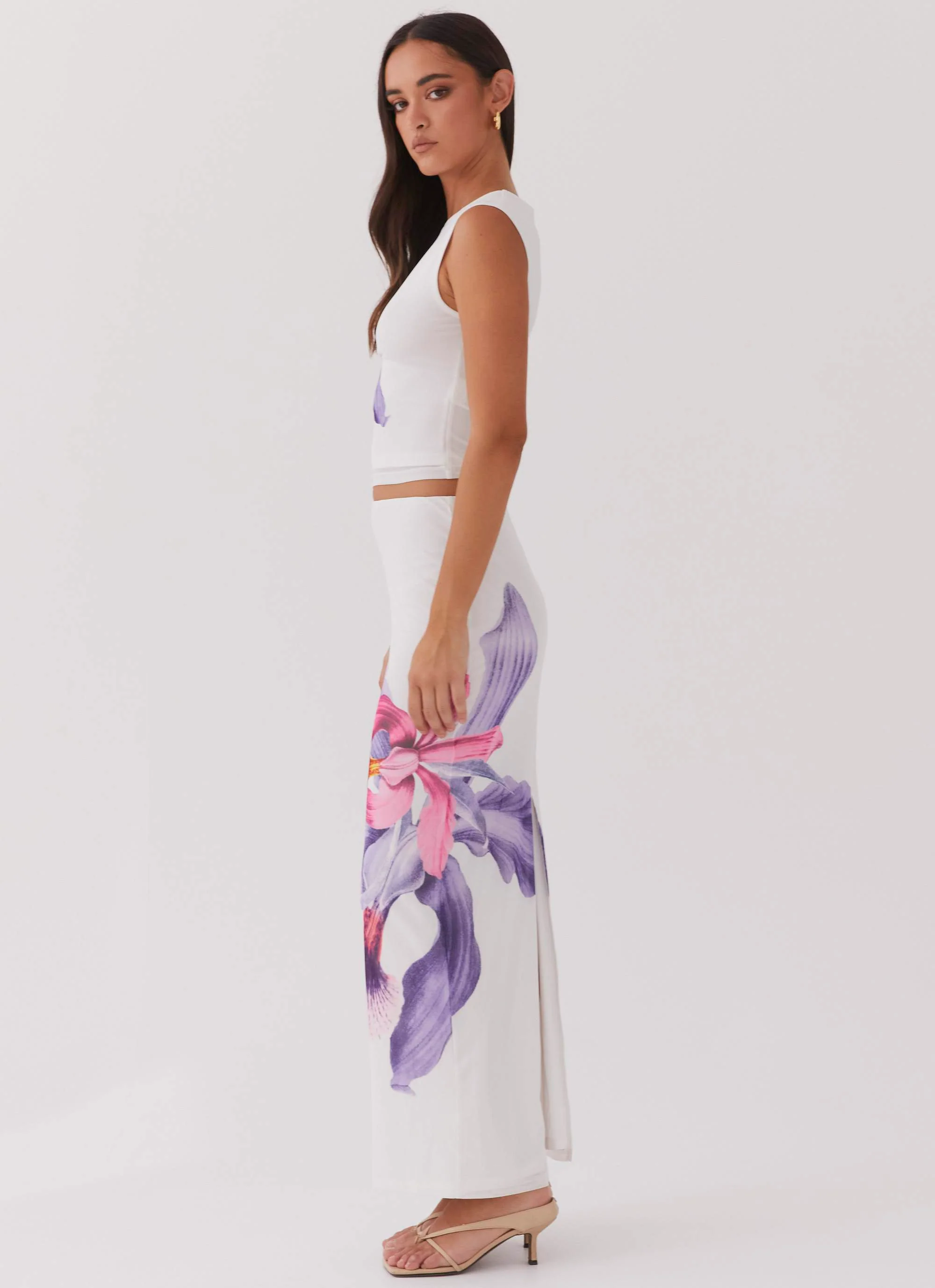 Waiting For Dawn Mesh Maxi Skirt - White - Image 4