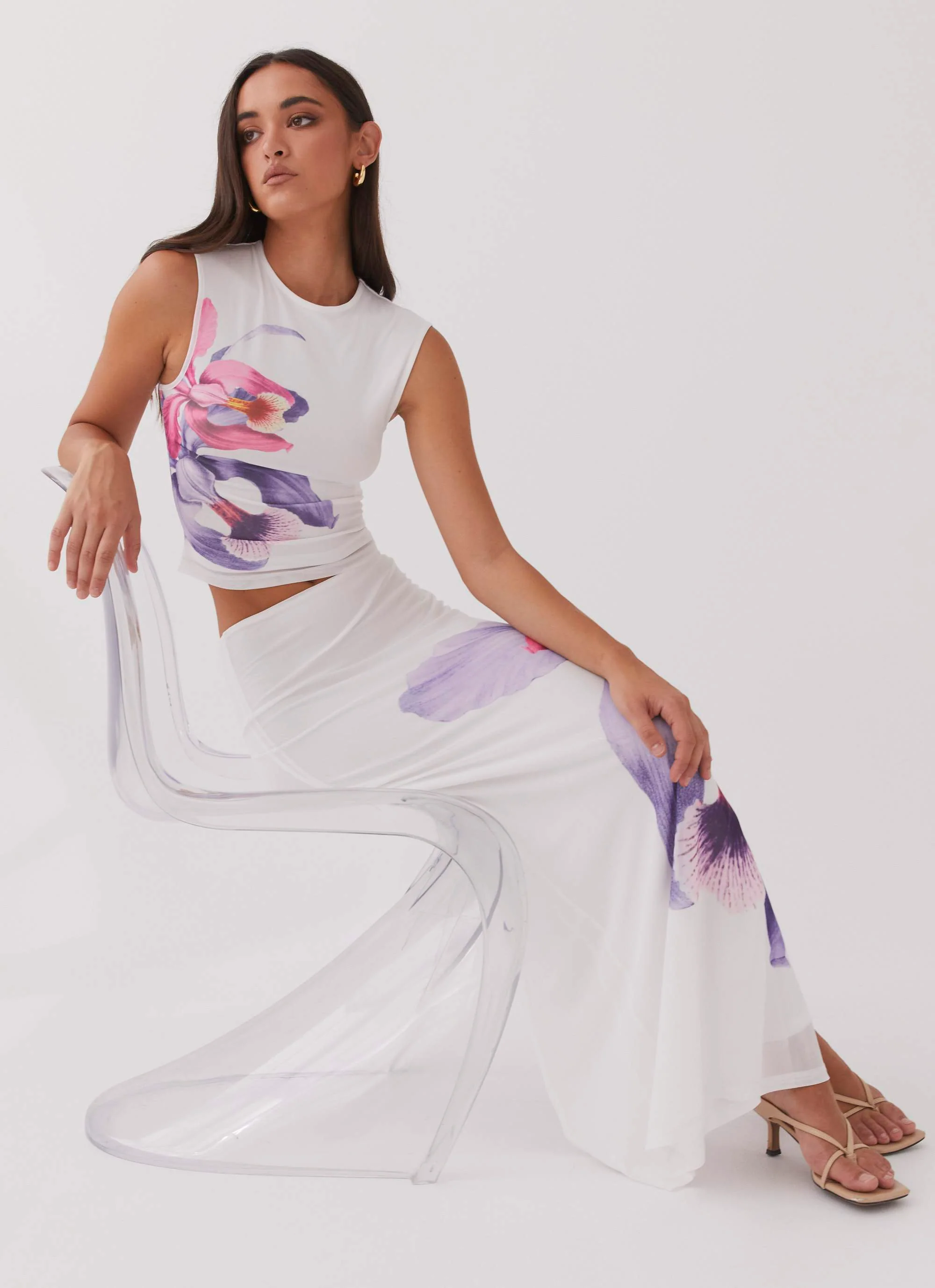 Waiting For Dawn Mesh Maxi Skirt - White - Image 6