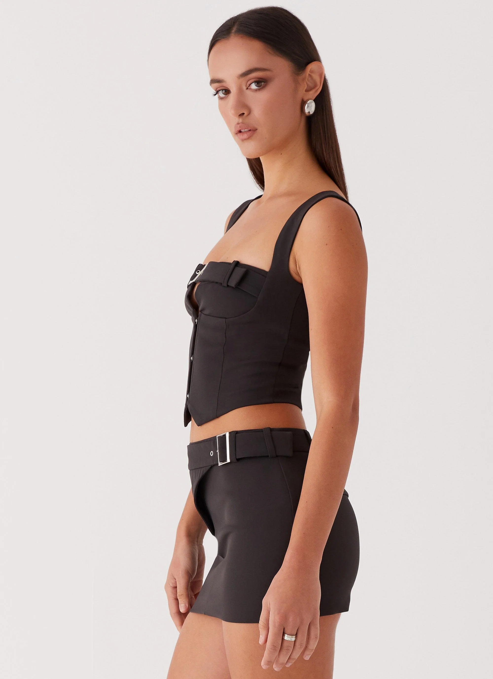 Walk On By Belt Top - Black - Image 4