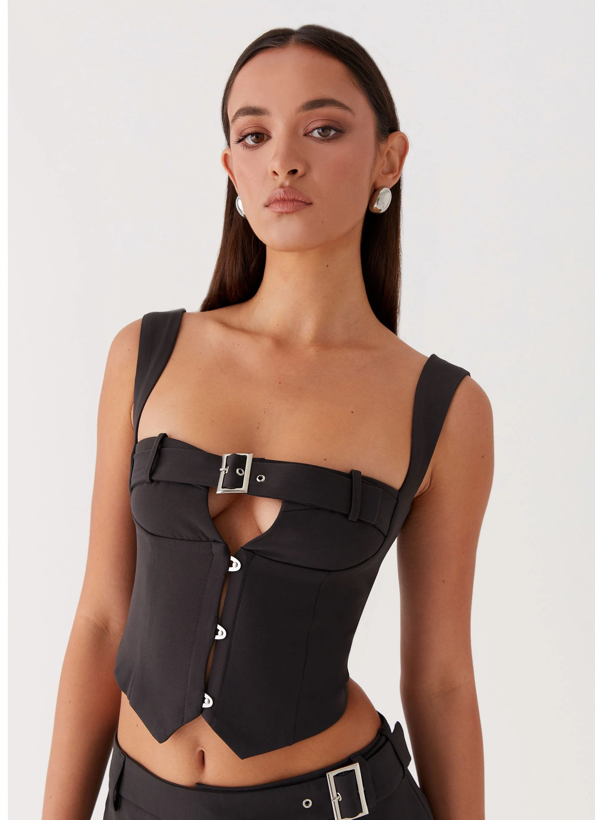 Walk On By Belt Top - Black - Image 6