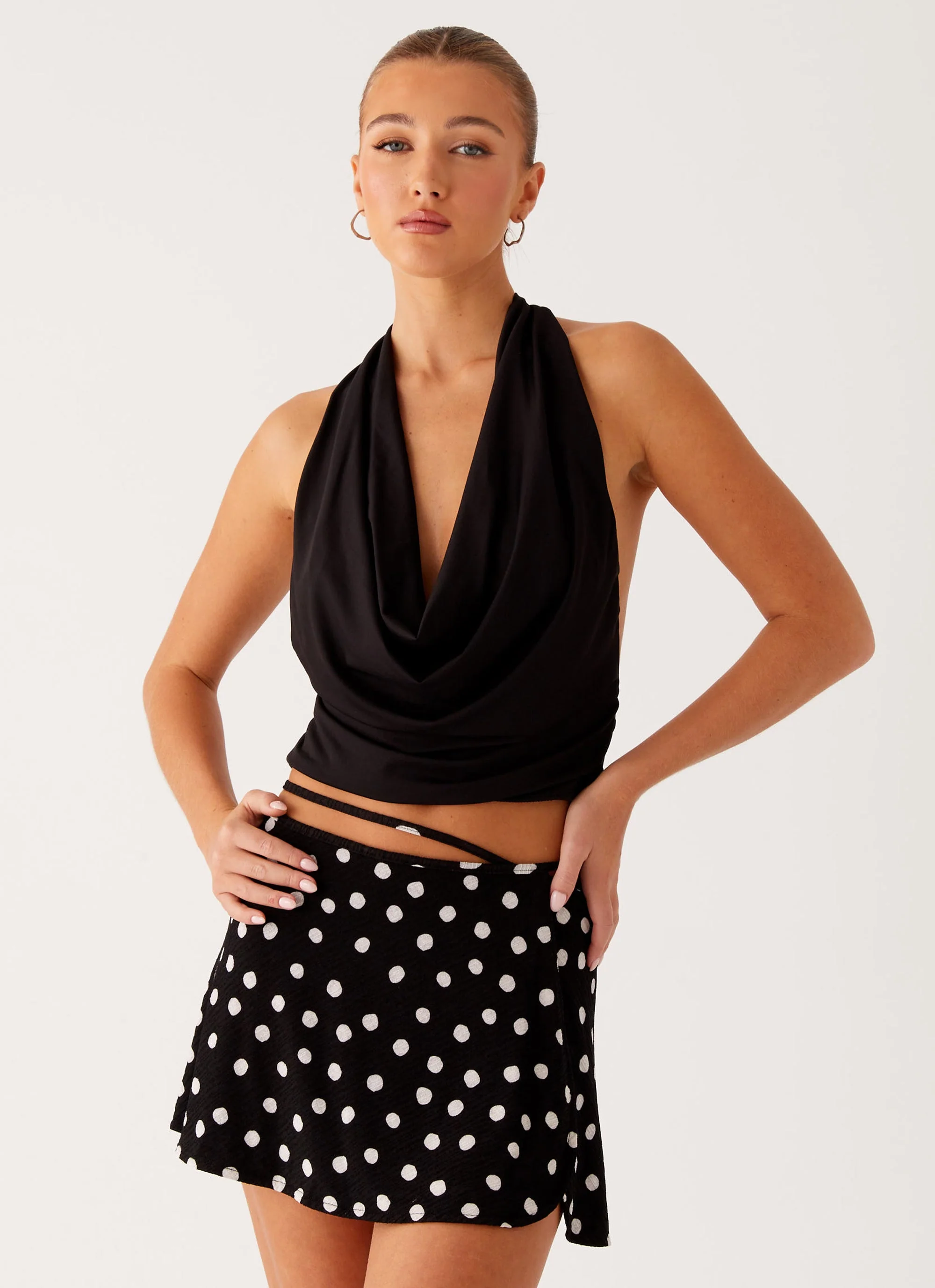 Walker Mini Skirt - Black Polka Dot - Image 6