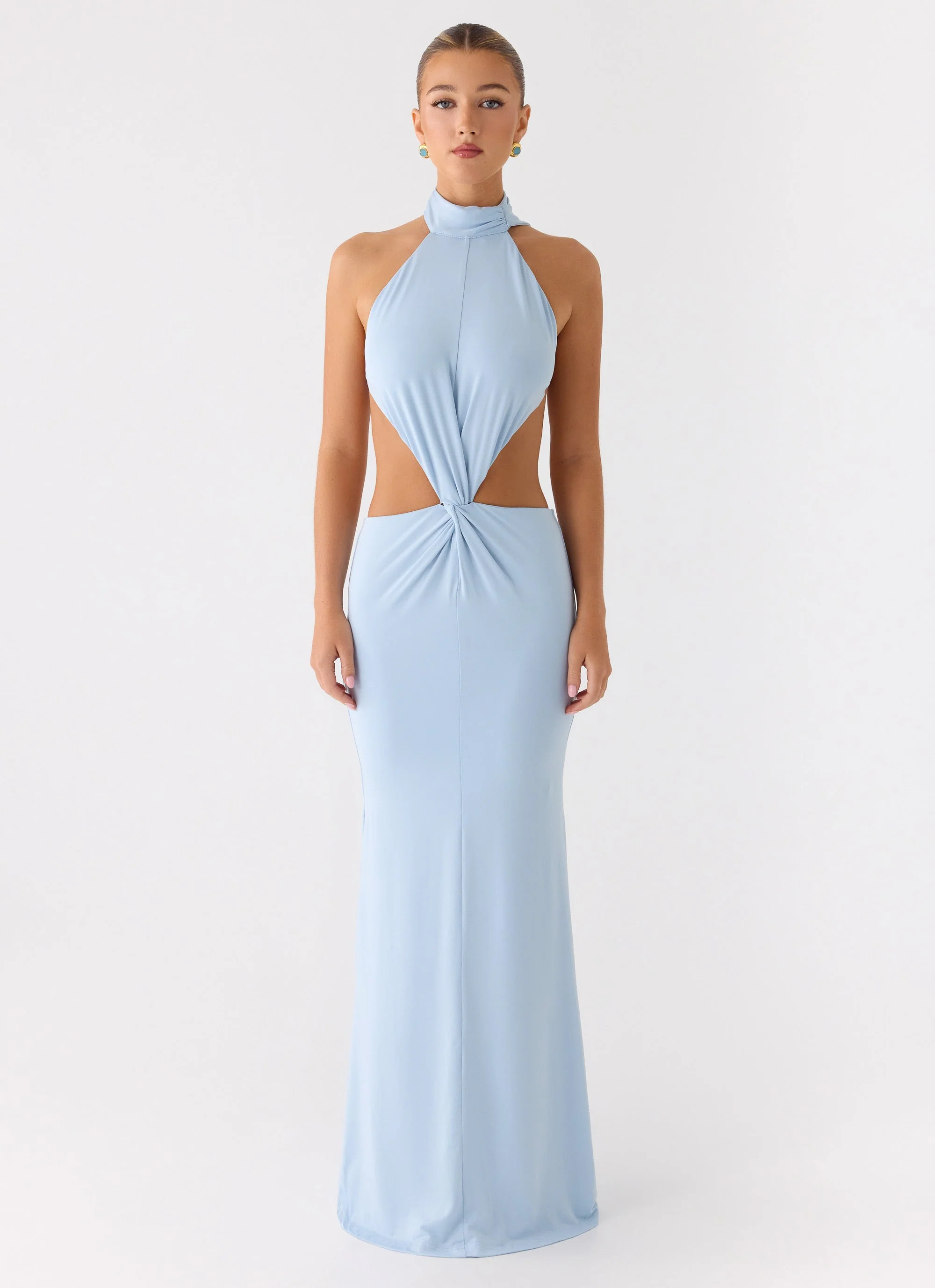 Warning Signs Maxi Dress - Blue - Image 2