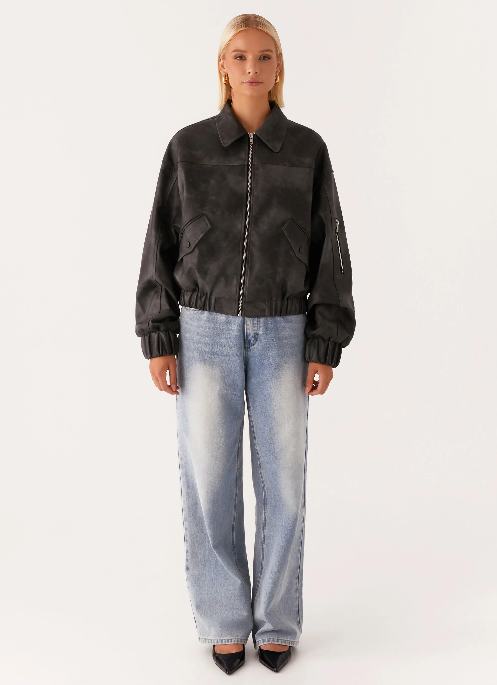 Washington Bomber Jacket - Black - Image 2