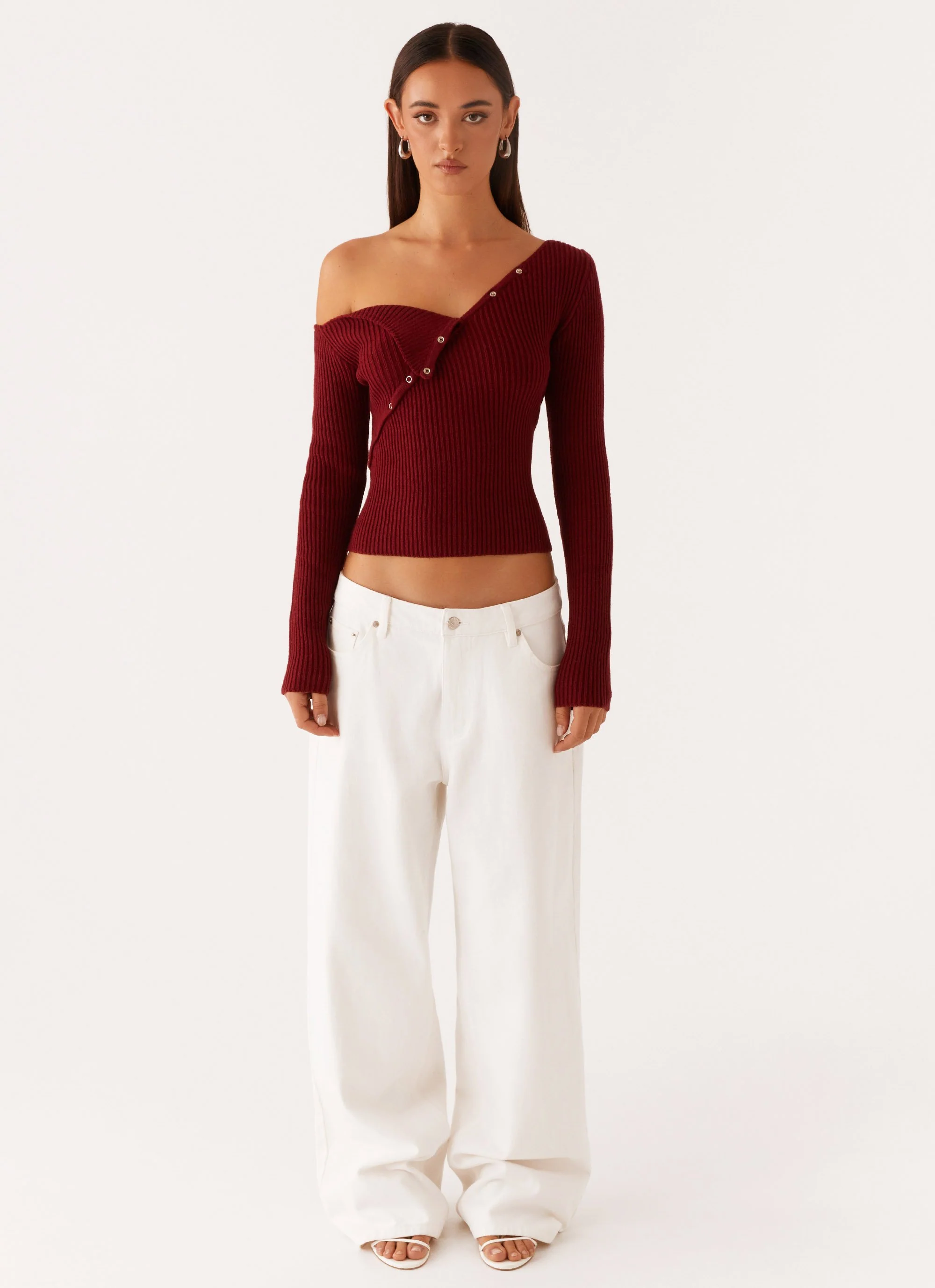 Waverly Knit Top - Maroon - Image 6