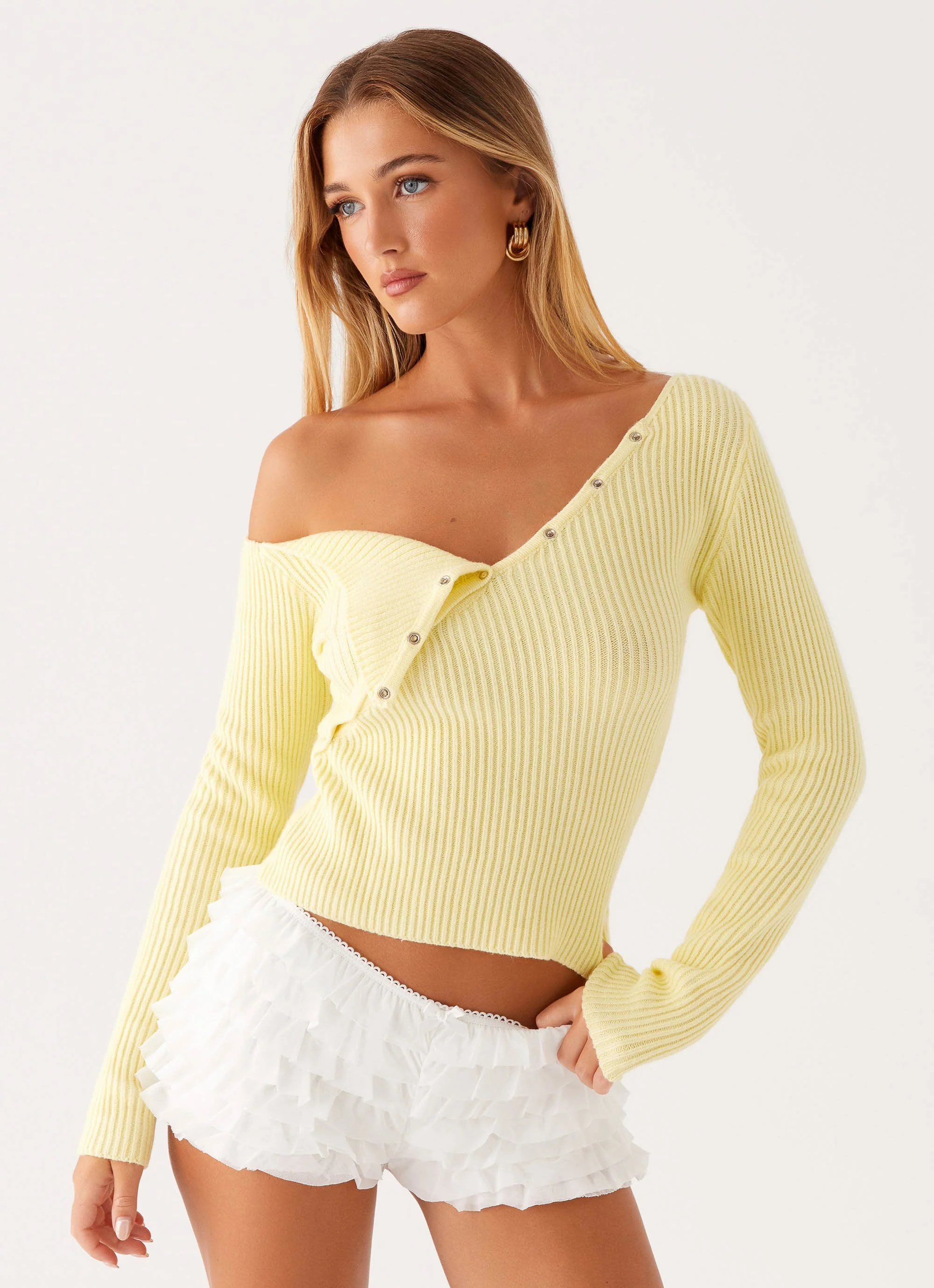 Waverly Knit Top - Pastel Yellow - Image 4
