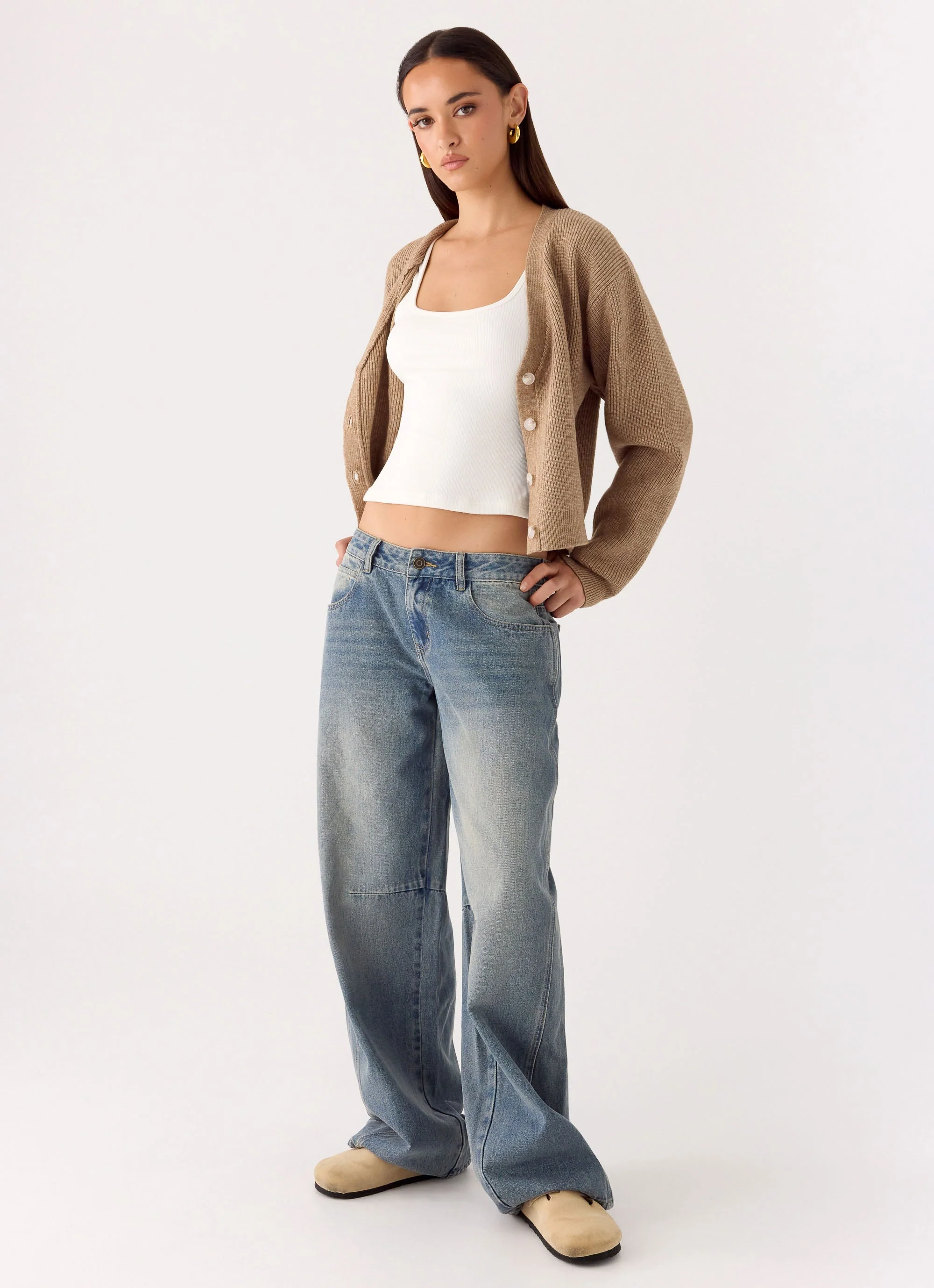 Waylon Low Rise Denim Jeans - Mid Wash Blue - Image 7