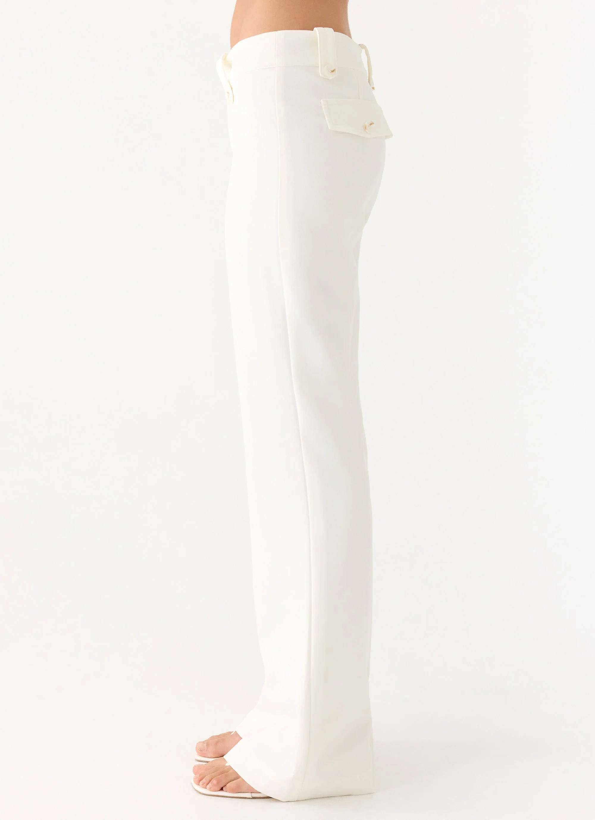 Weiss Low Rise Suiting Pants - White - Image 3