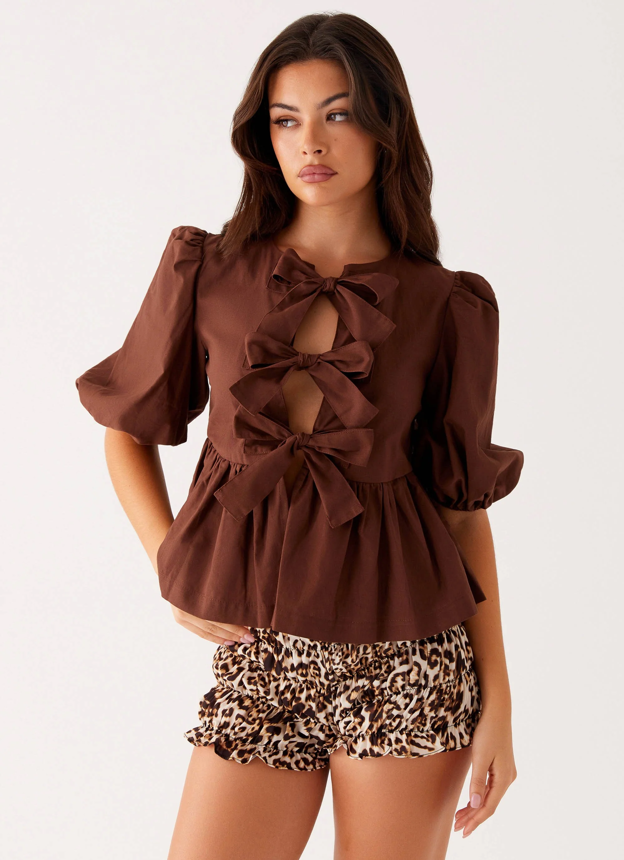 Western Wind Tie Top - Chocolate - Image 6