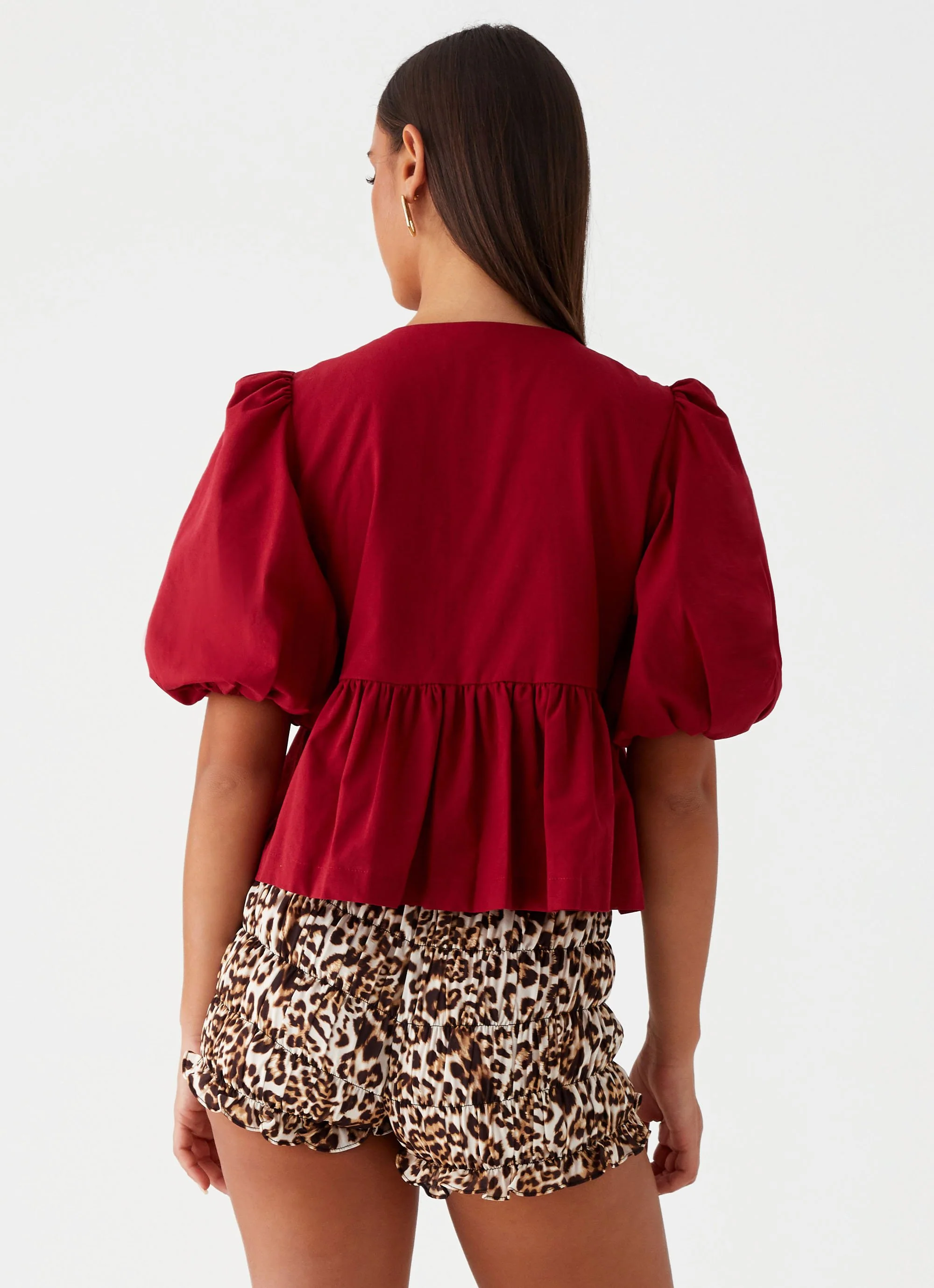 Western Wind Tie Top - Maroon - Image 4