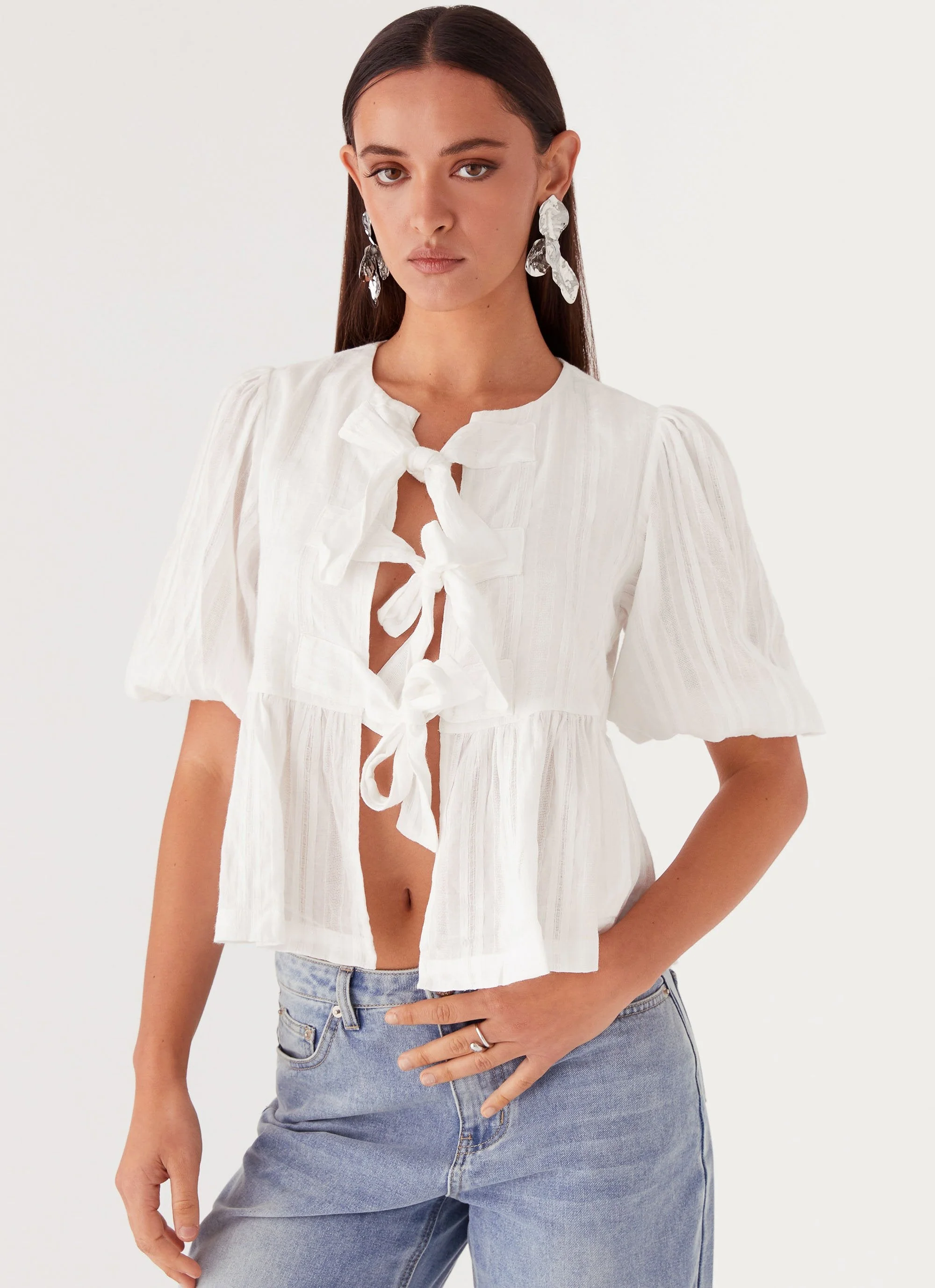 Western Wind Tie Top - White - Image 5