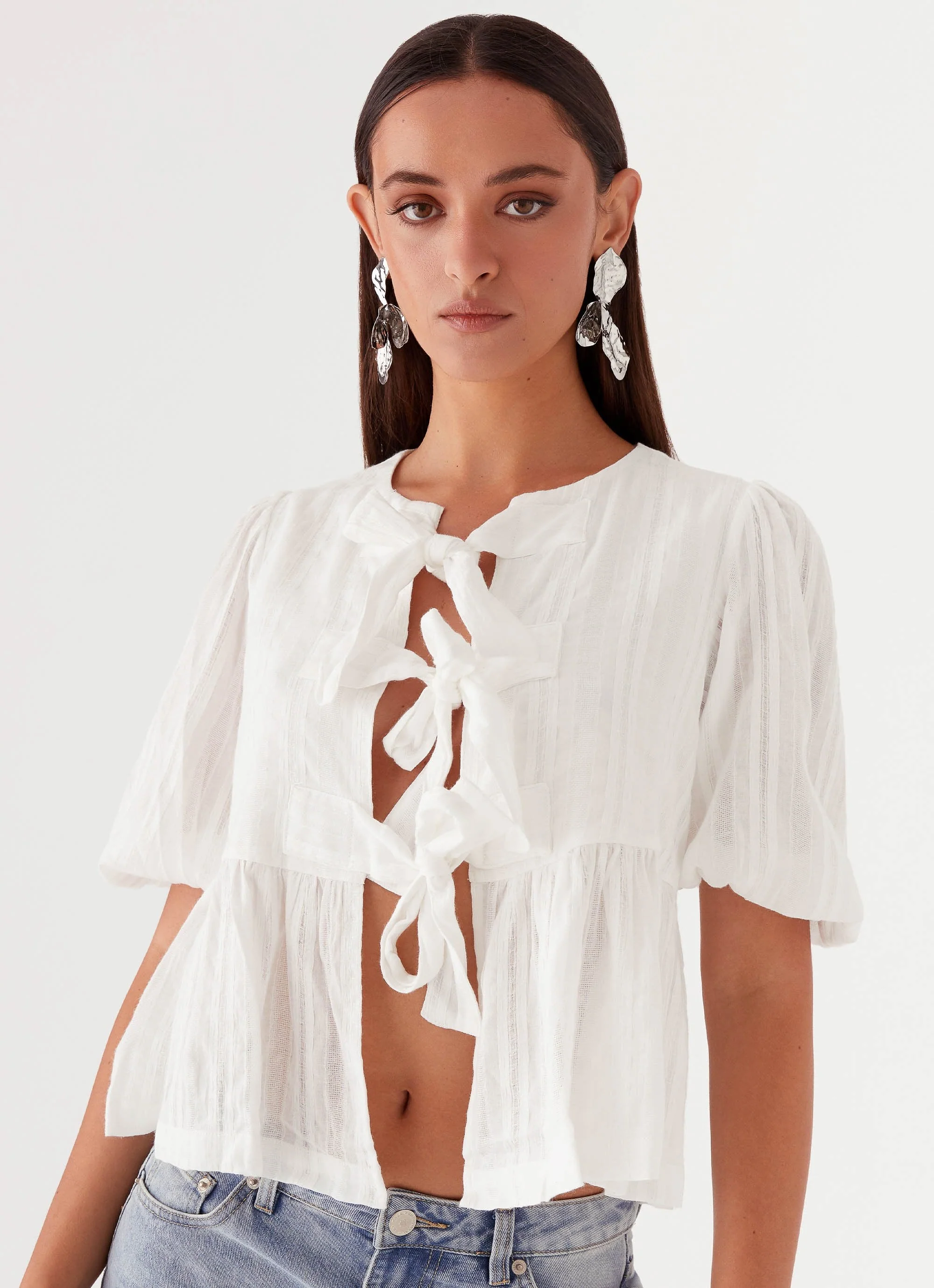 Western Wind Tie Top - White - Image 6