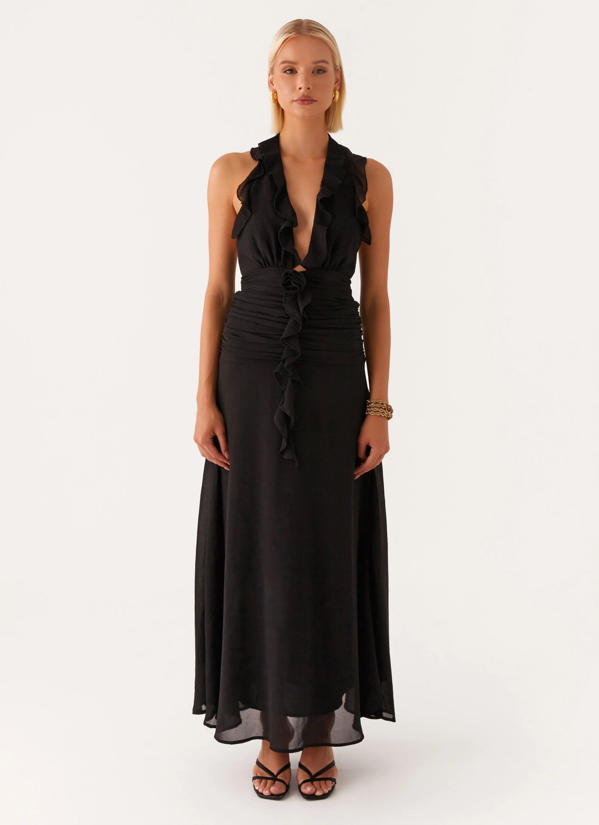 What You Need Frill Maxi Dress - Black - Image 2