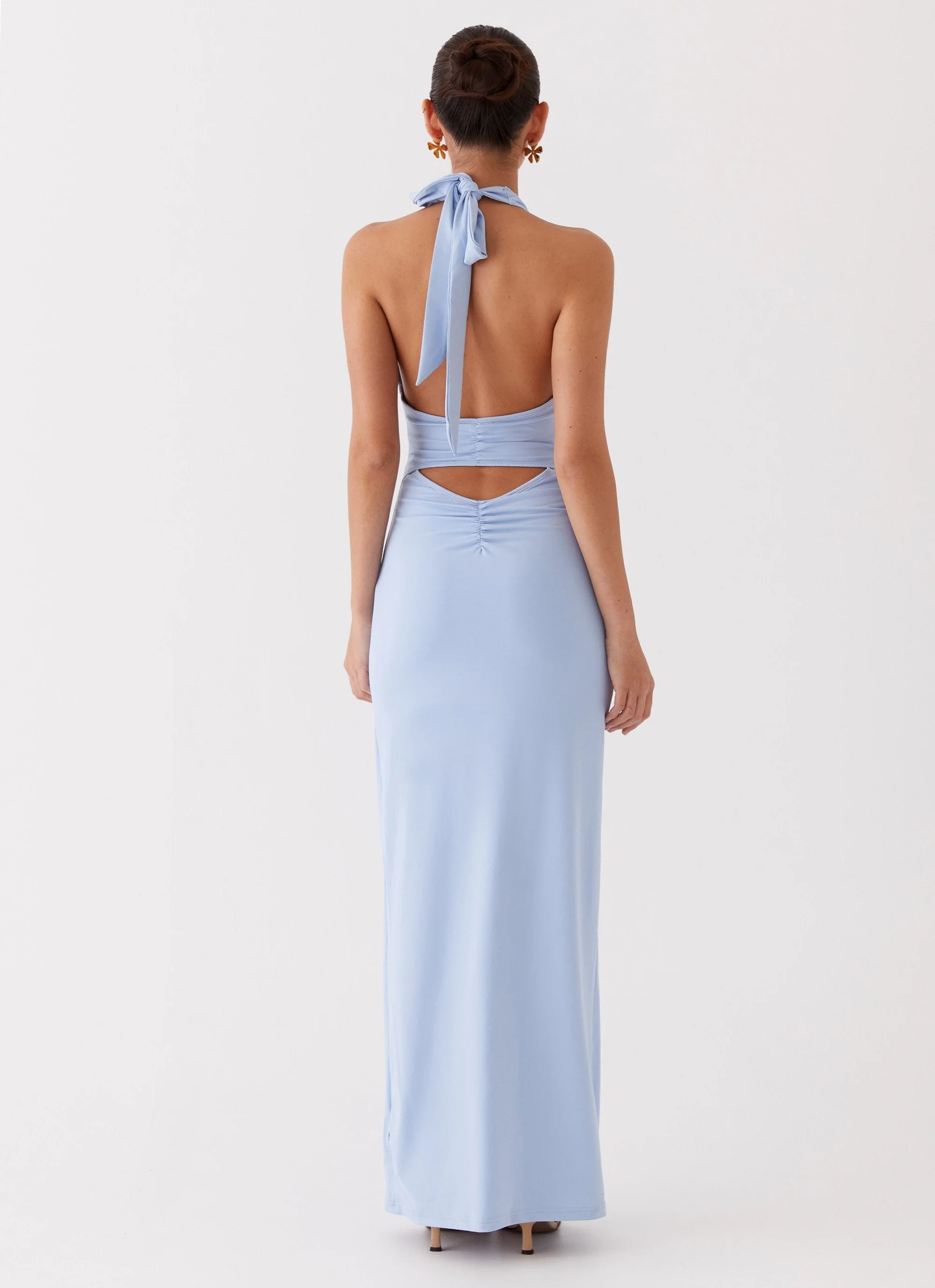 Whisked Away Halterneck Maxi Dress - Blue - Image 5