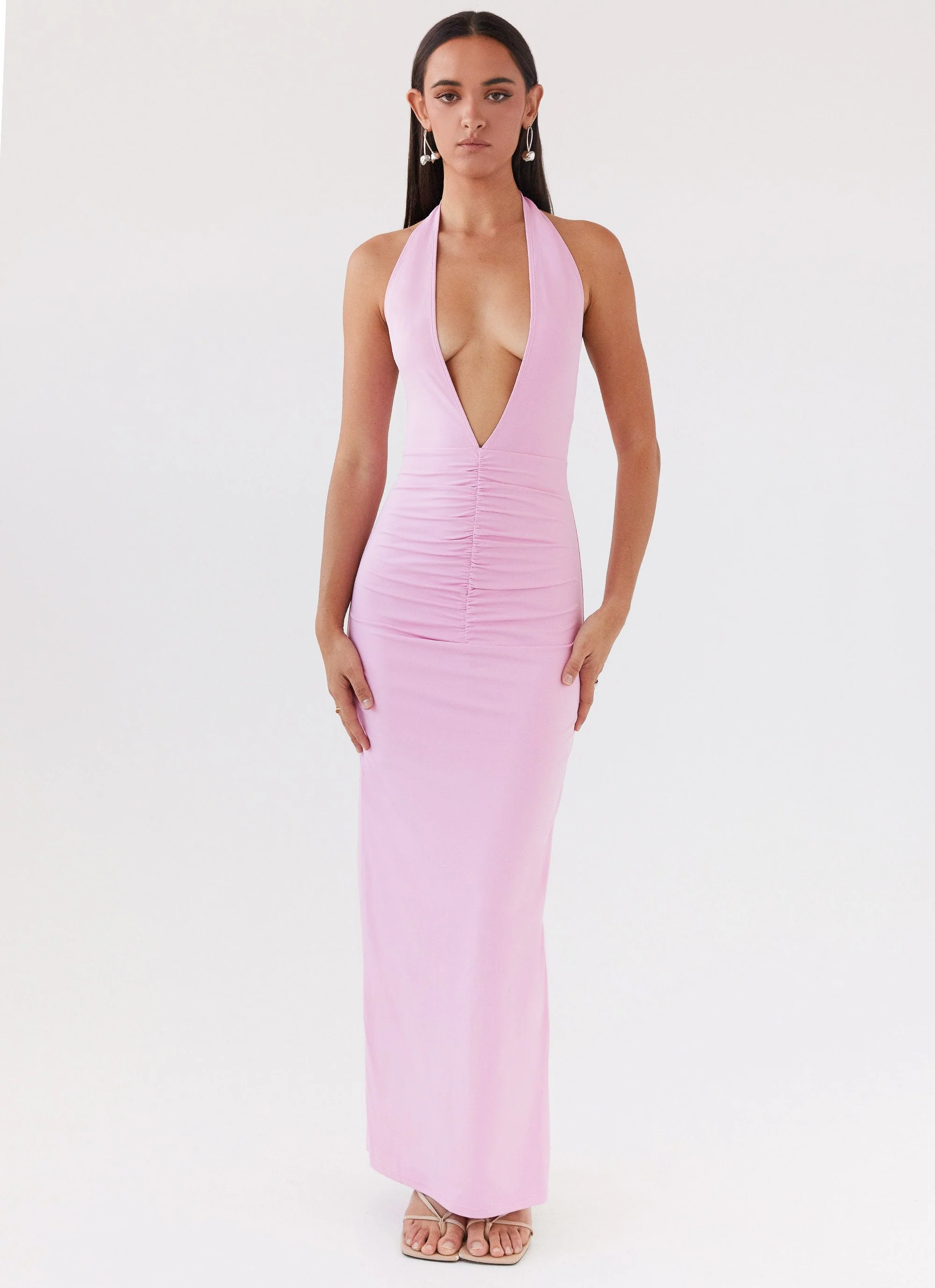 Whisked Away Halterneck Maxi Dress - Pink - Image 2