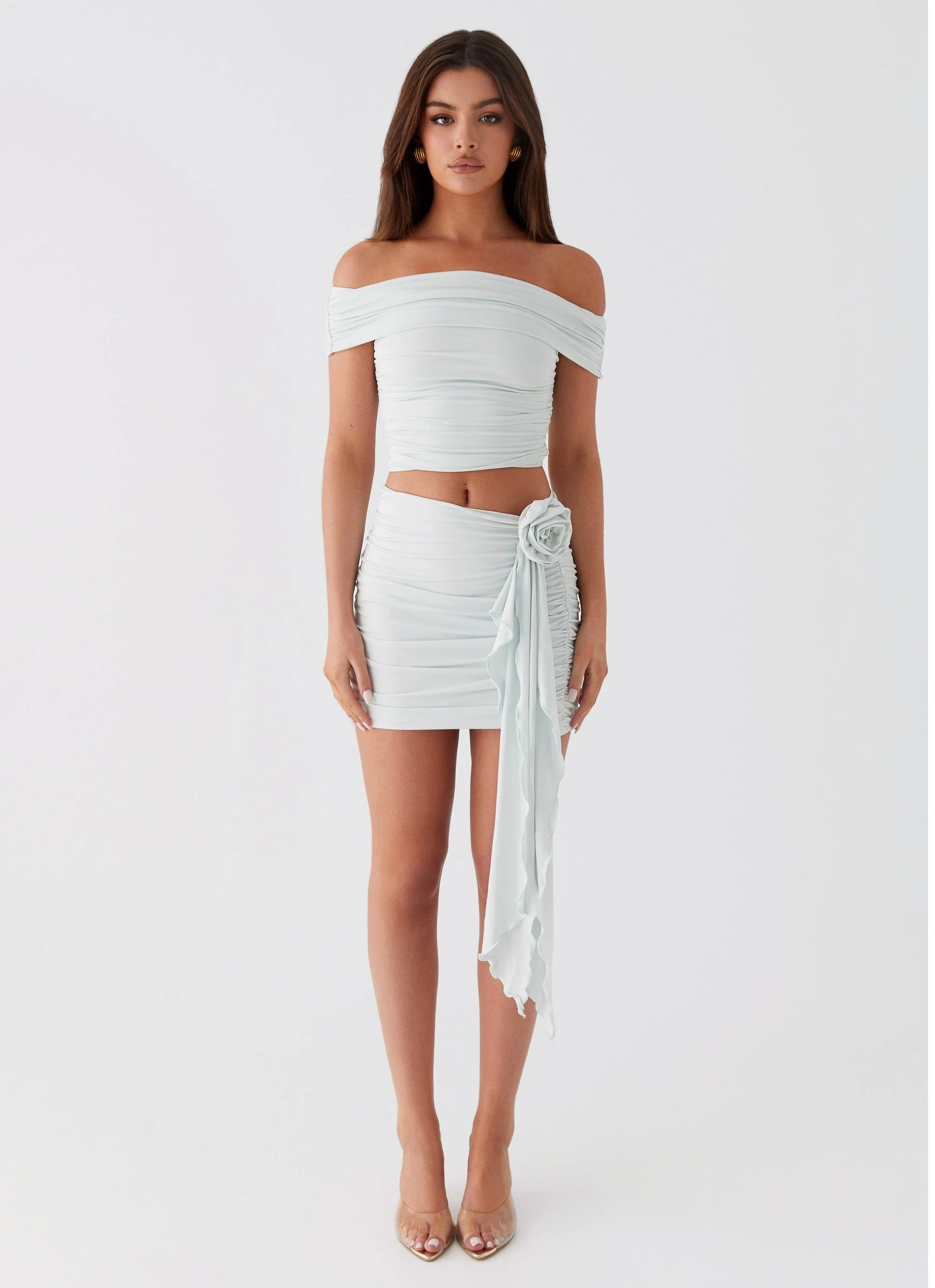 Whispering Rose Mini Skirt - Sage - Image 3