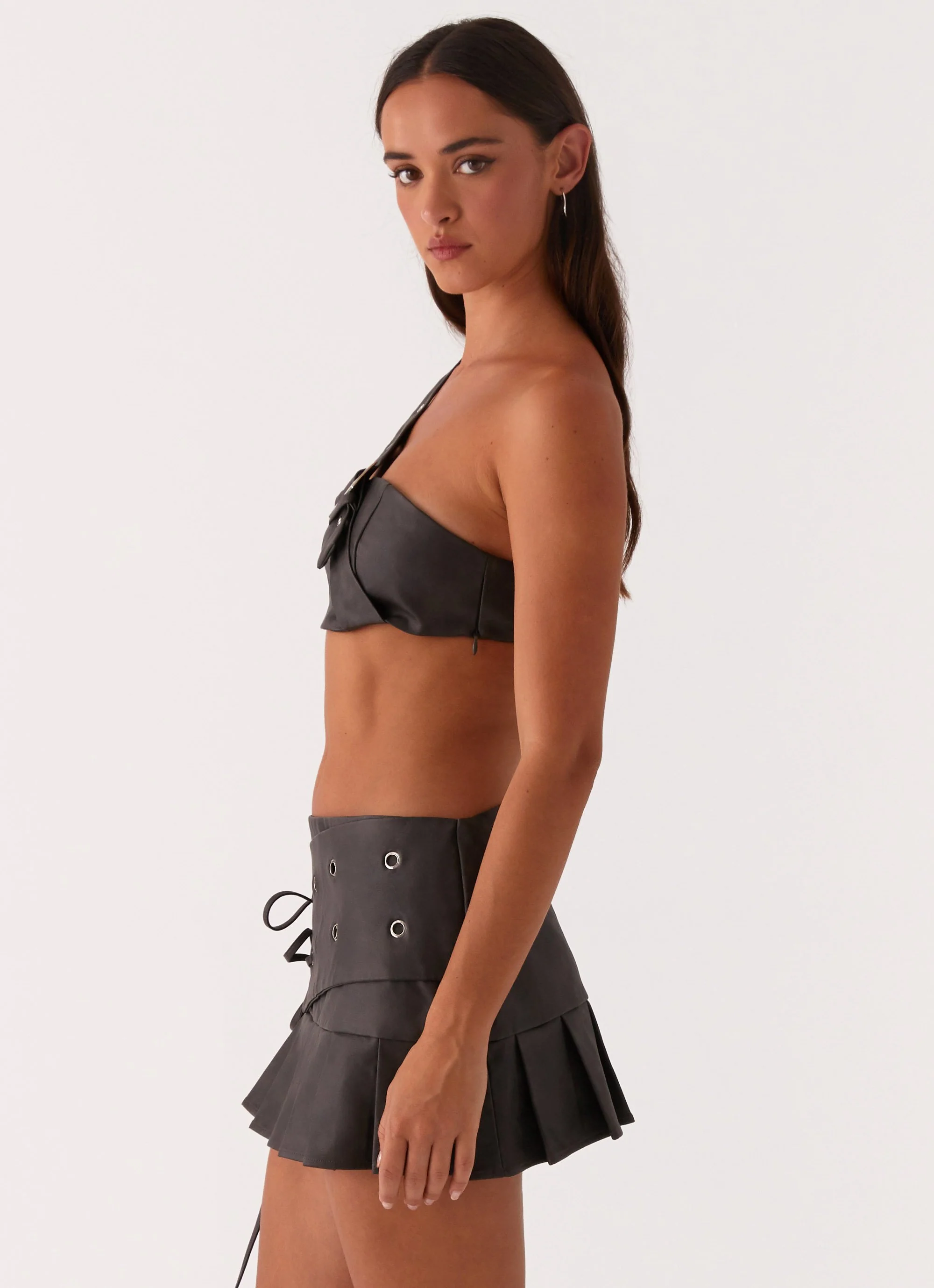 Wild Instincts Pleated Mini Skirt - Fawn - Image 3