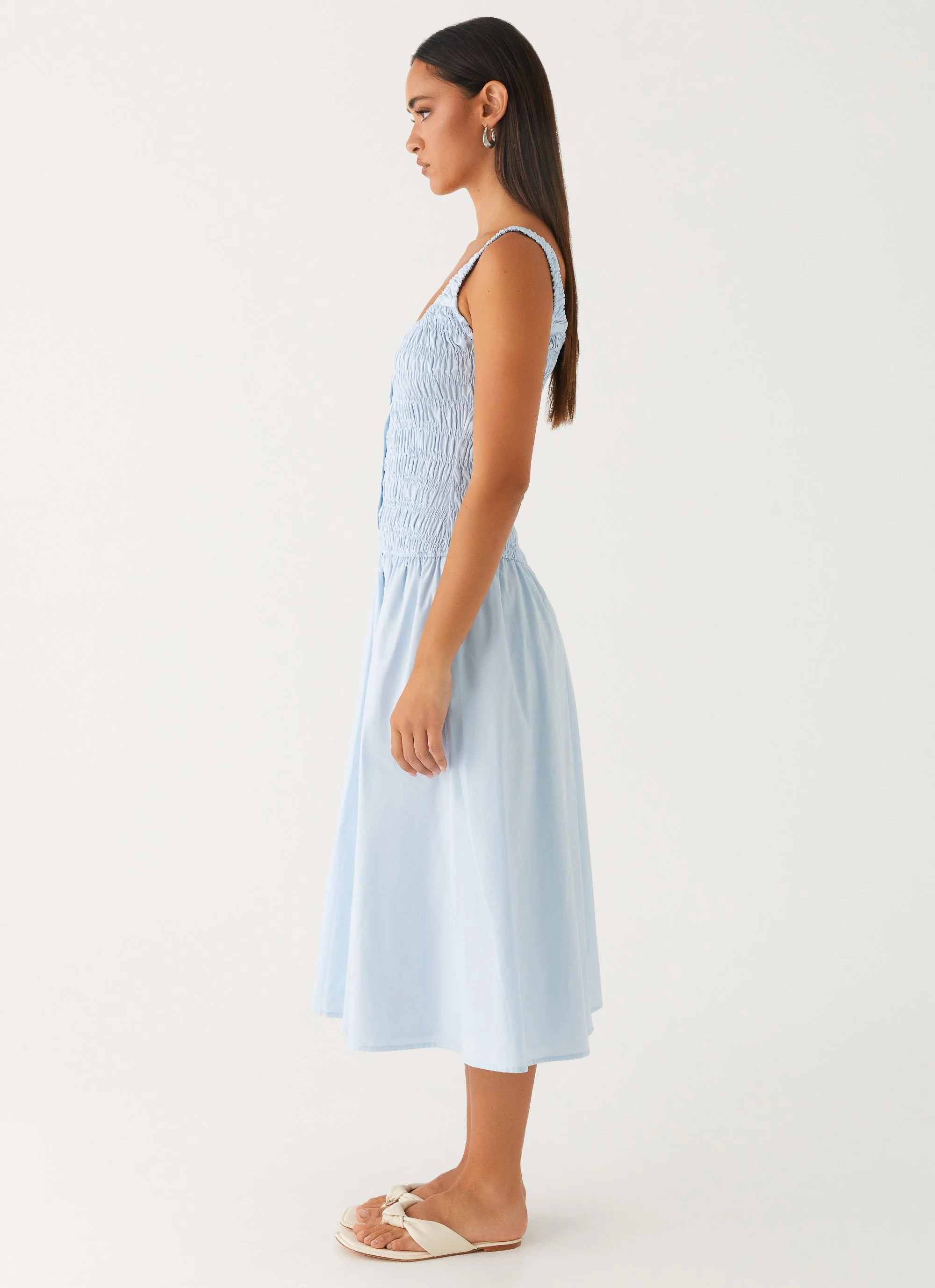Wildflower Midi Dress - Blue - Image 3