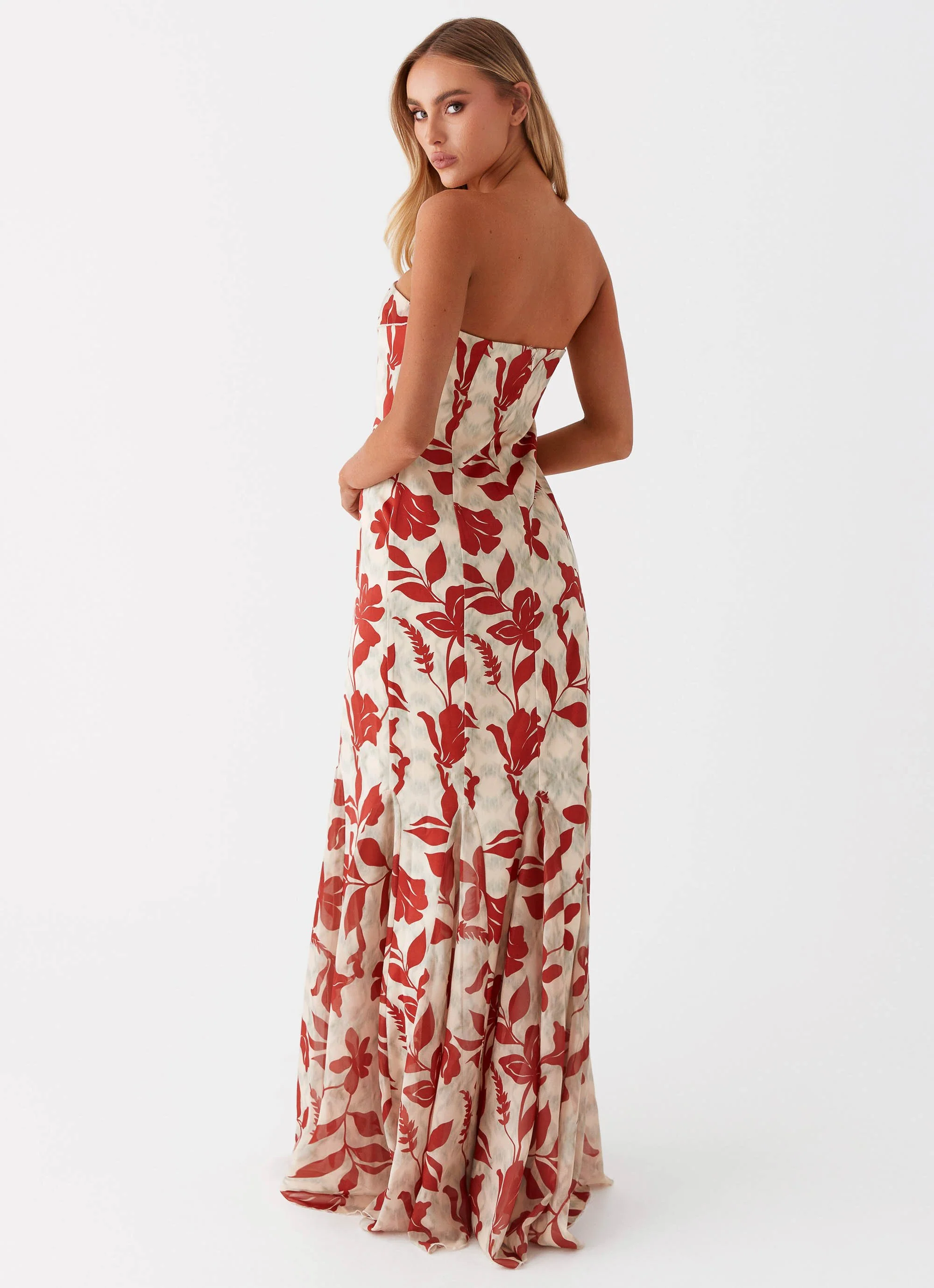 Willa Maxi Dress - Red Green Floral - Image 4