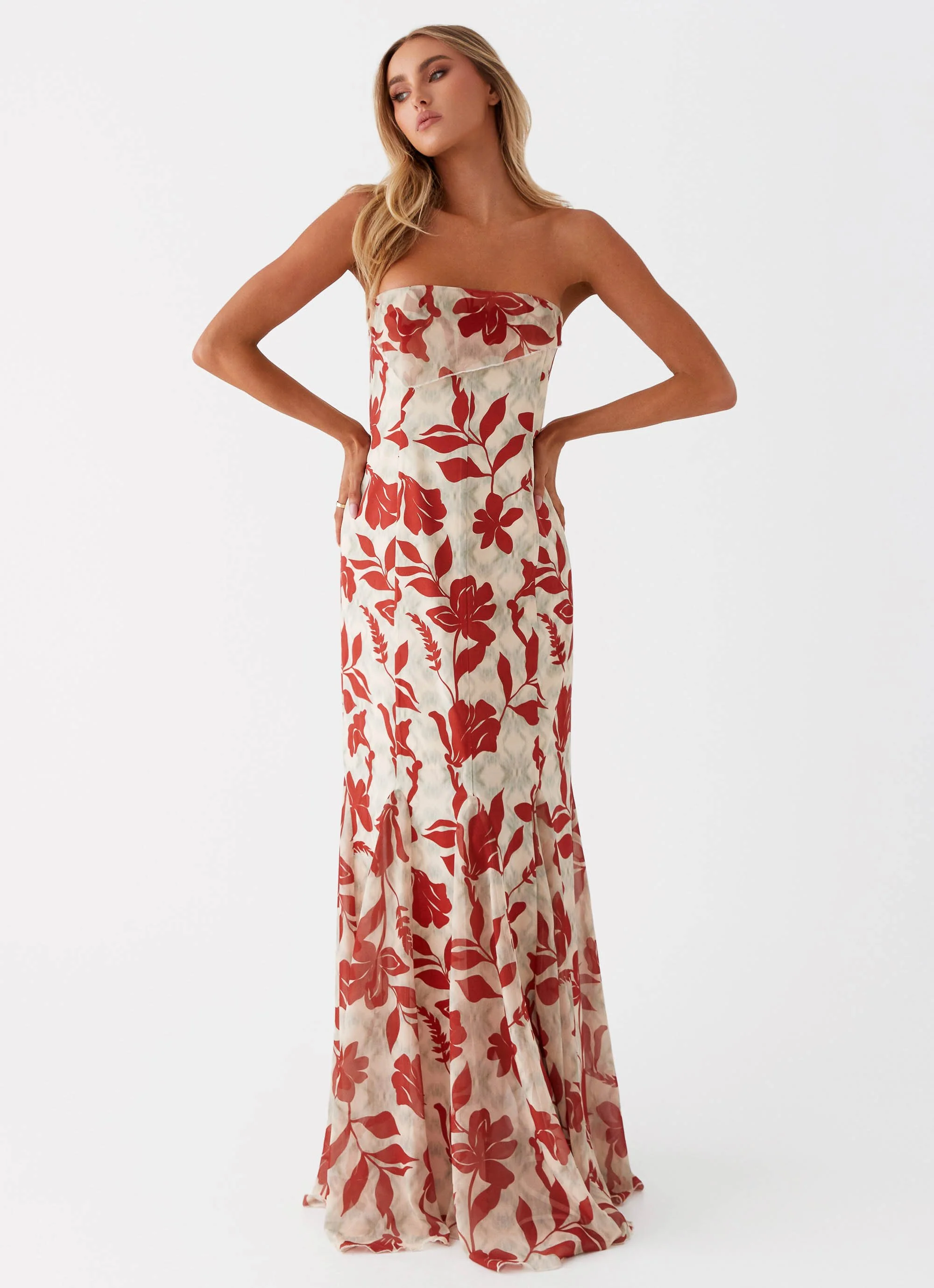 Willa Maxi Dress - Red Green Floral - Image 5