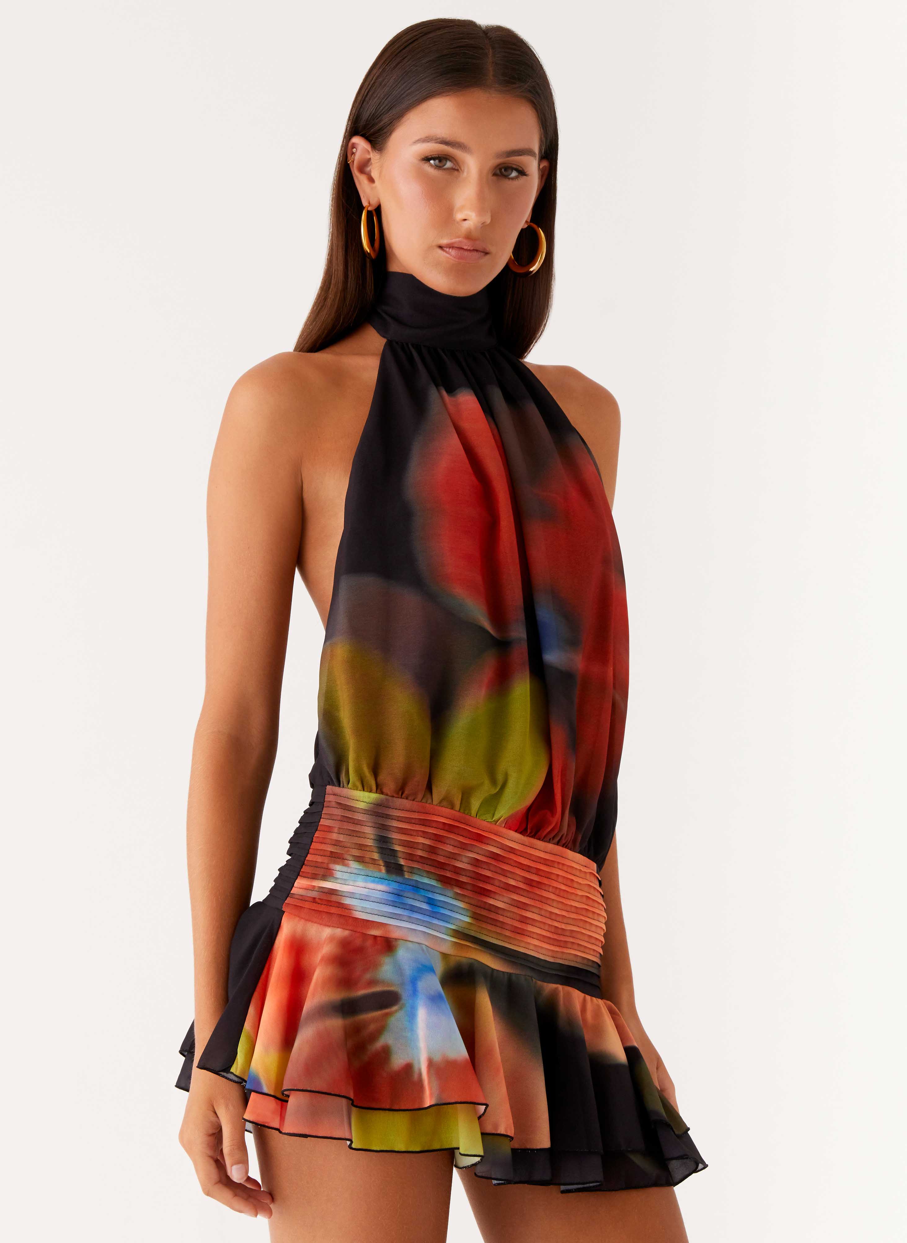 Willow Chiffon Mini Dress - Moody Floral - Image 6