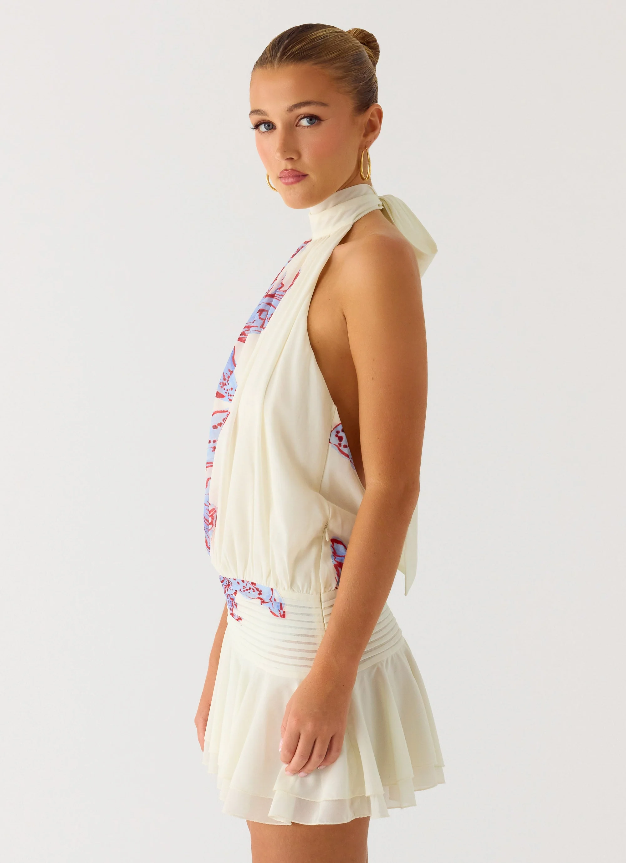 Willow Chiffon Mini Dress - Violet Blossom - Image 5