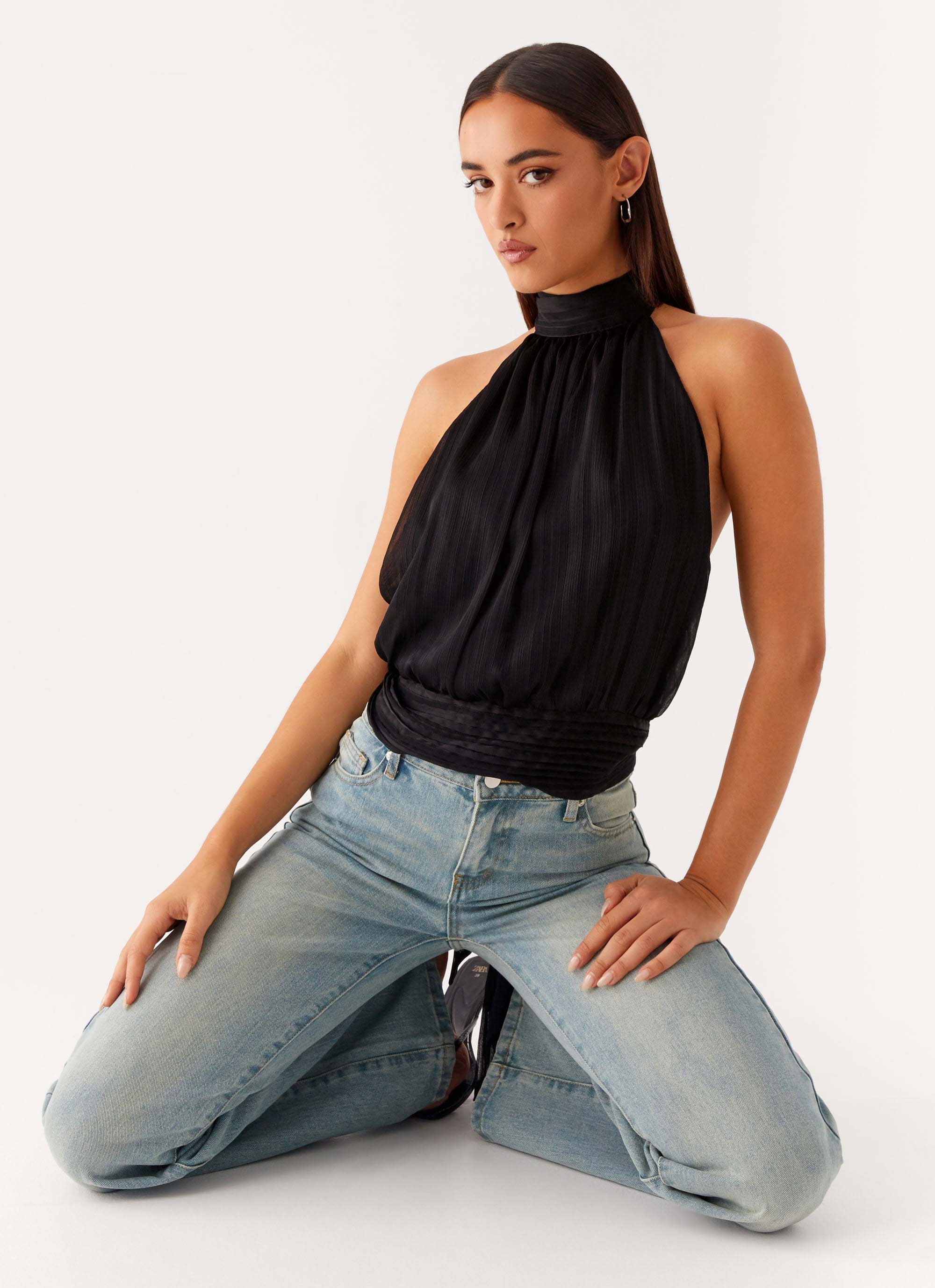 Willow Chiffon Top - Black - Image 6