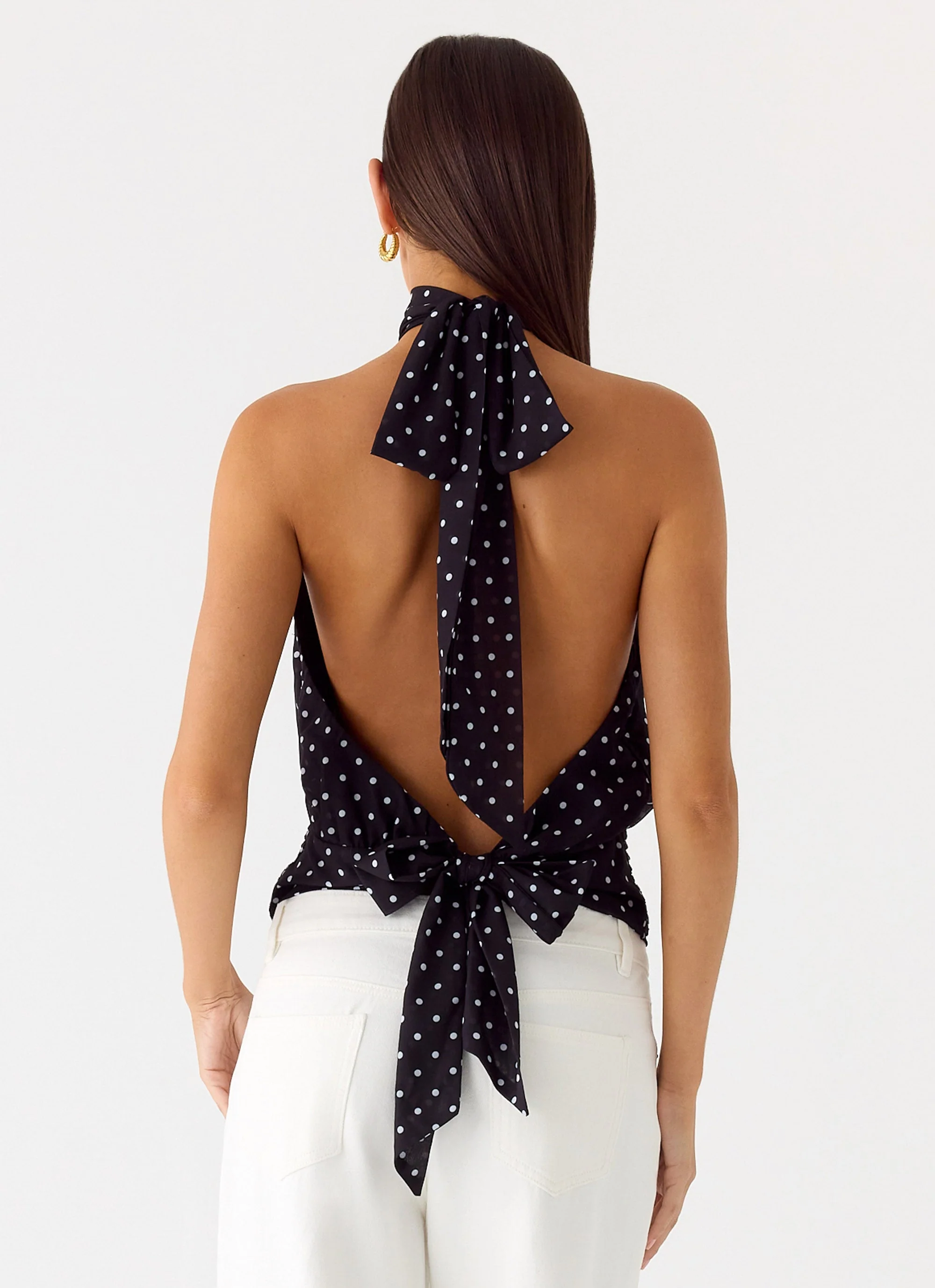 Willow Chiffon Top - Black Polkadot - Image 7