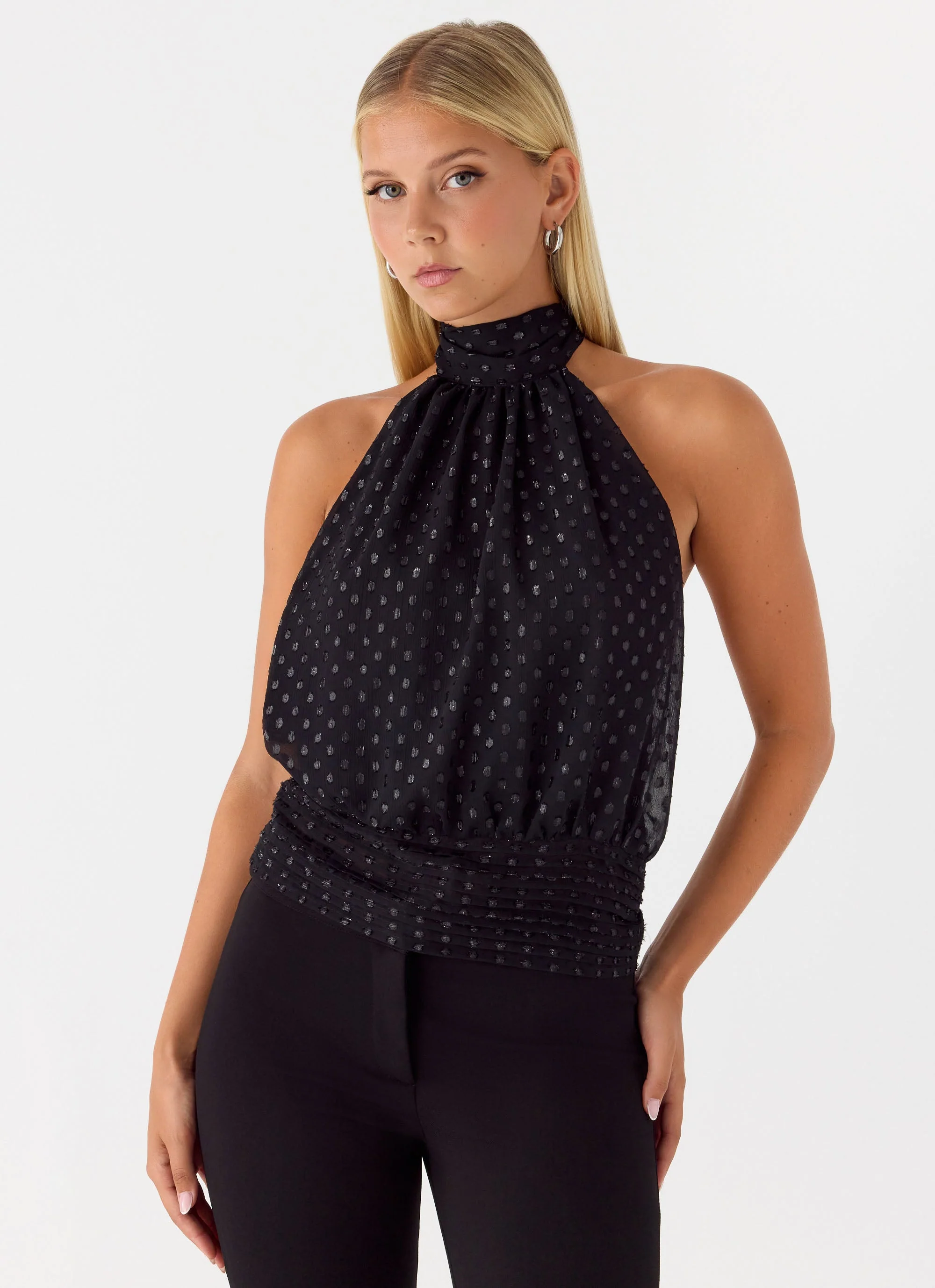 Willow Chiffon Top - Black Spot - Image 6