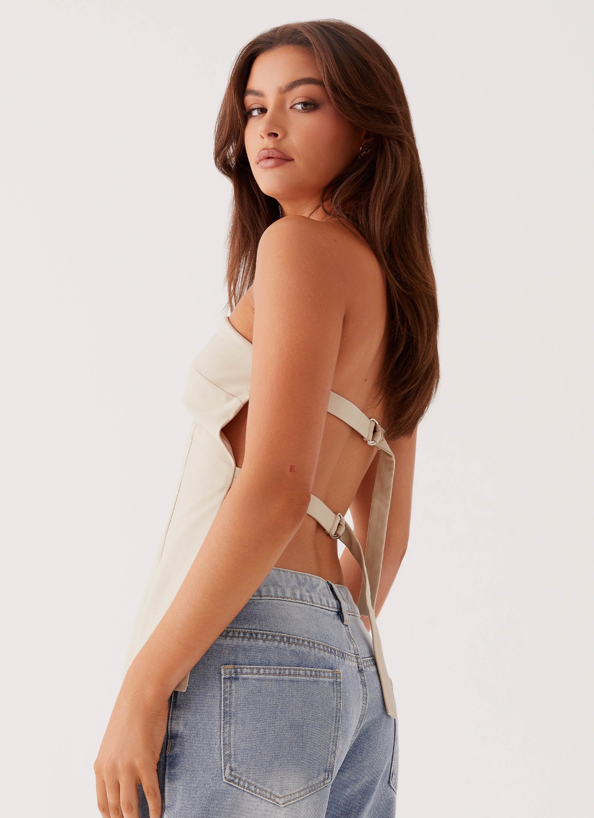 Willow Rivers Strapless Top - Beige - Image 5
