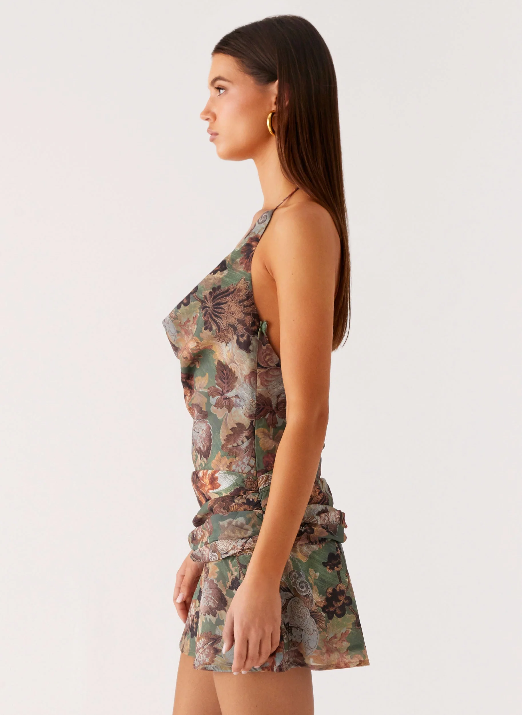 Wineweather Cowl Mini Dress - Vintage Blossom - Image 3